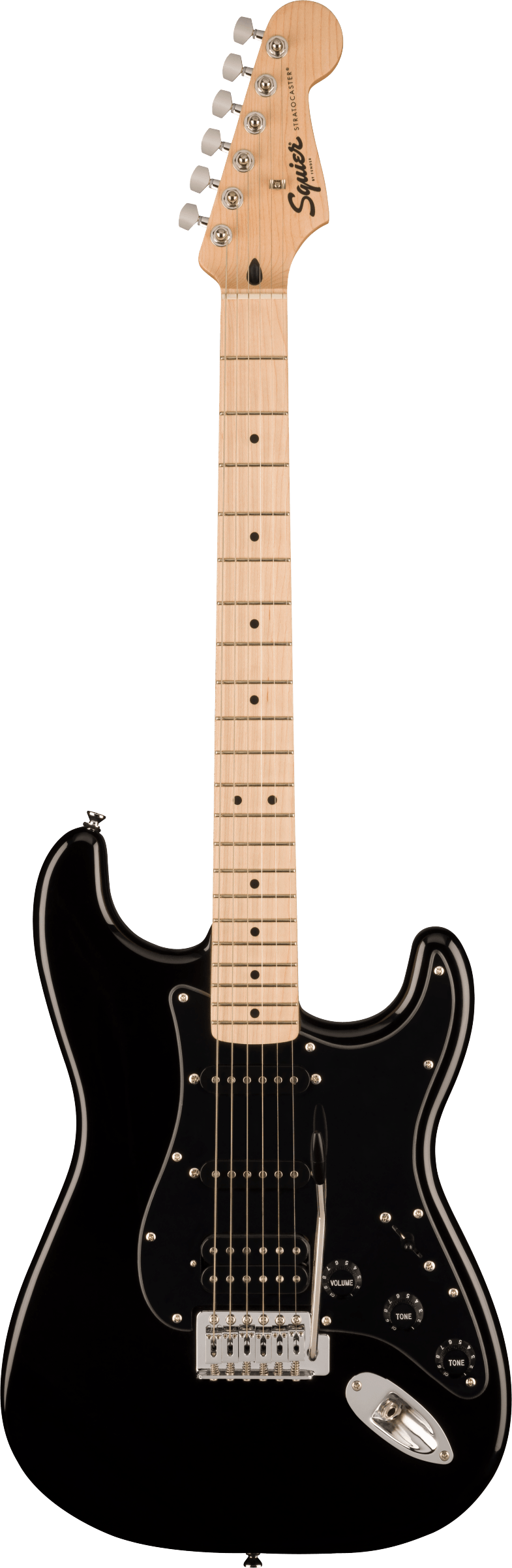 Squier Squier Sonic® Stratocaster® HSS, Maple Fingerboard, Black Pickguard, Black