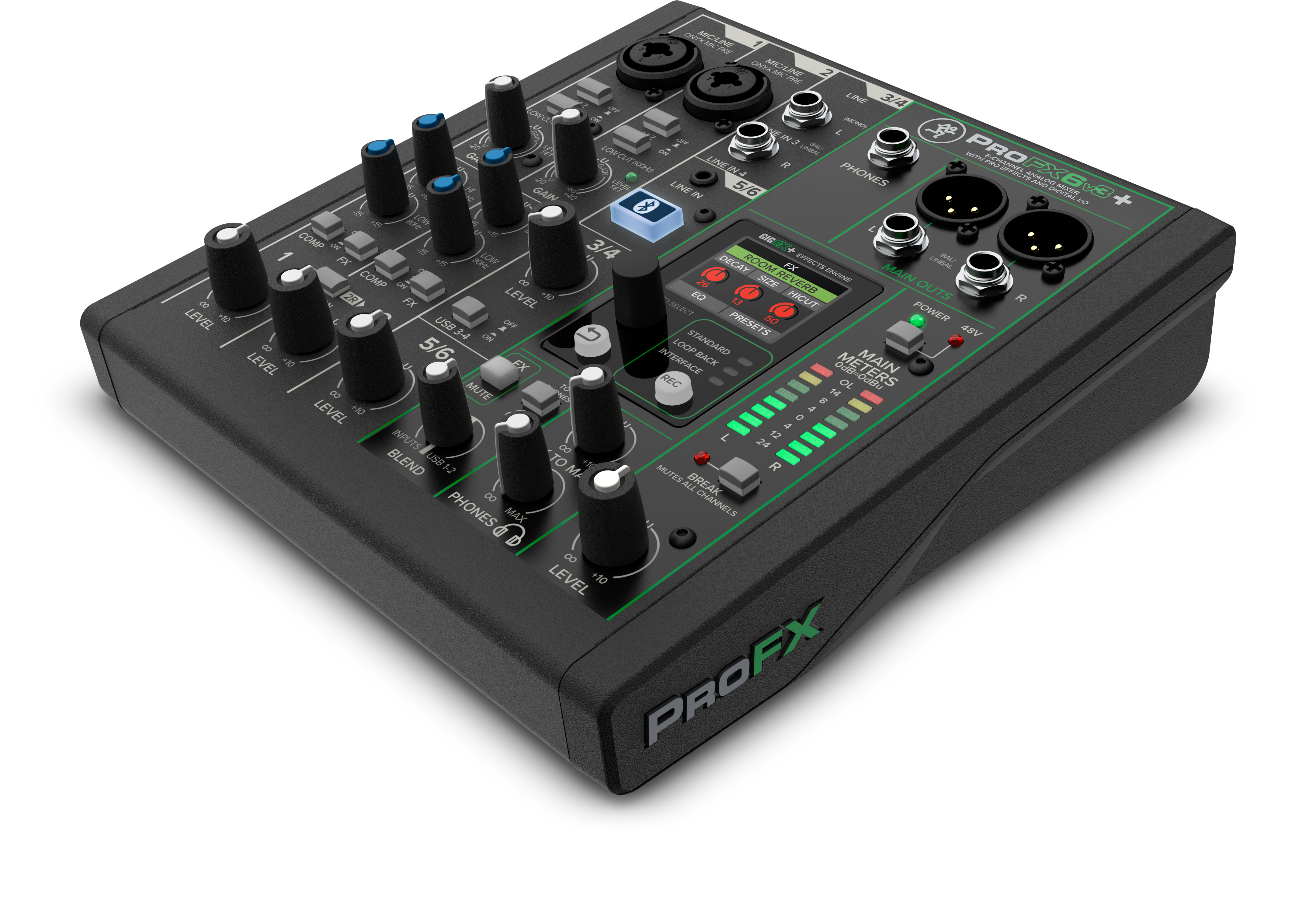 Mackie ProFX6V3+  6-CH ANALOG MIXERS WITH ENHANCED FX, USB RECORDING MODES AND BLUETOOTH