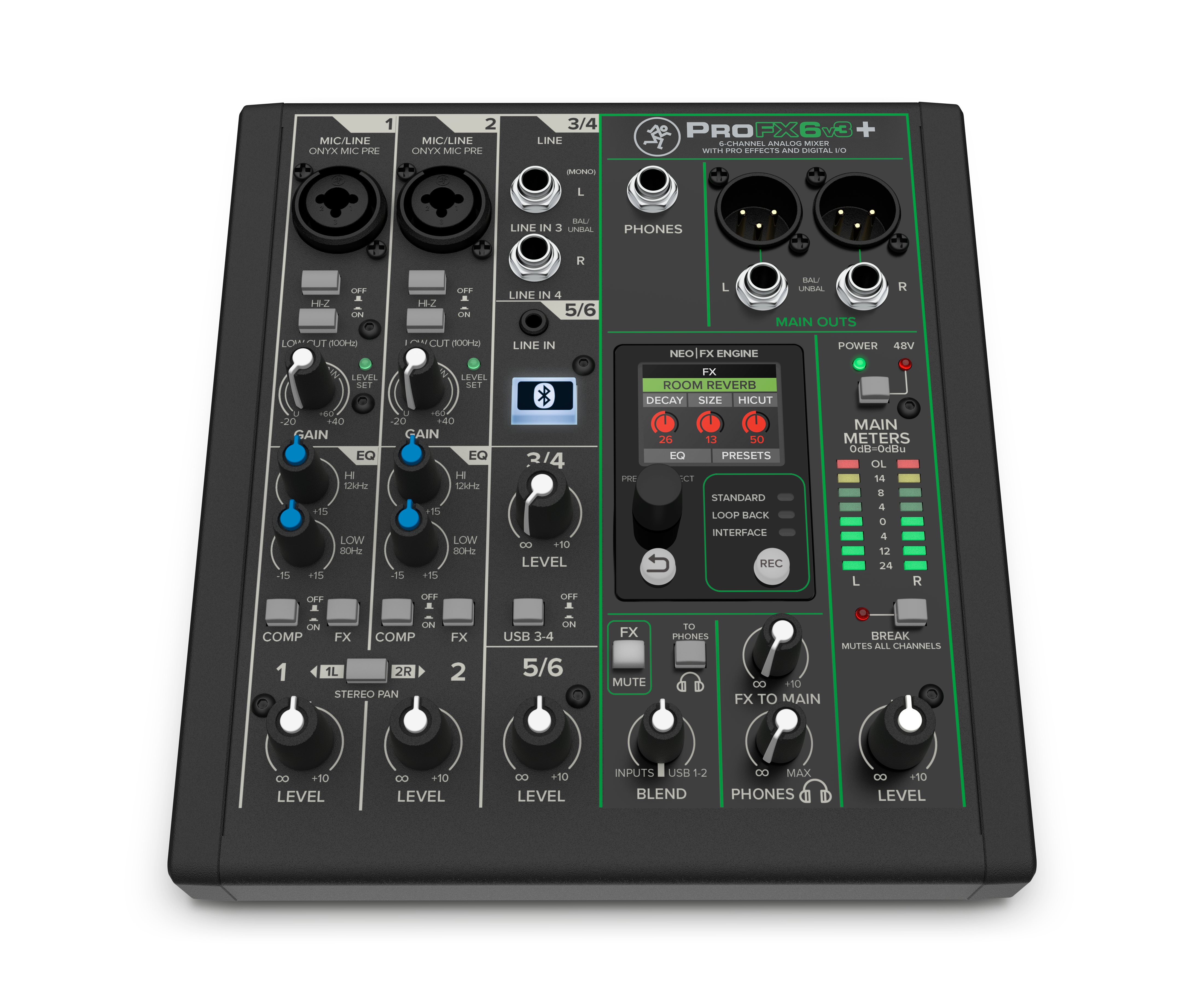 Mackie ProFX6V3+  6-CH ANALOG MIXERS WITH ENHANCED FX, USB RECORDING MODES AND BLUETOOTH