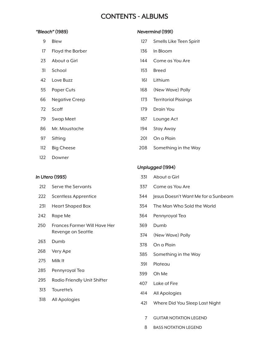 Nirvana – The Complete Scores (Full Band Scores)