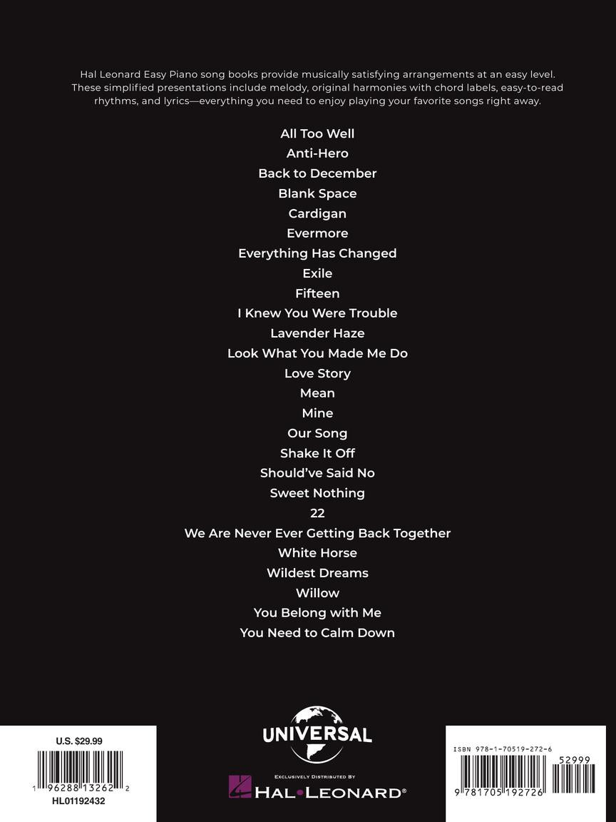 Taylor Swift Easy Piano Anthology - 2nd Edition