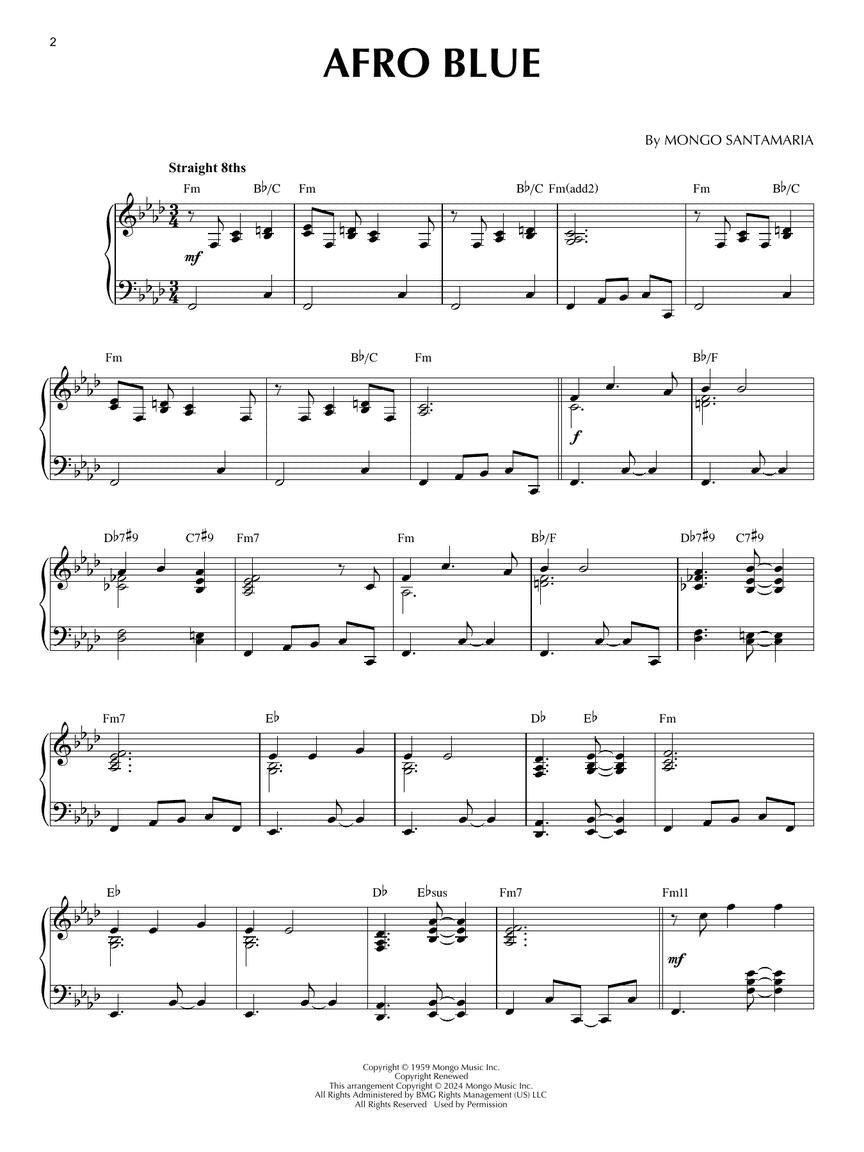 Afro-Cuban Jazz - Jazz Piano Solo Series Volume 68