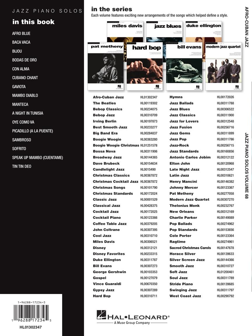 Afro-Cuban Jazz - Jazz Piano Solo Series Volume 68