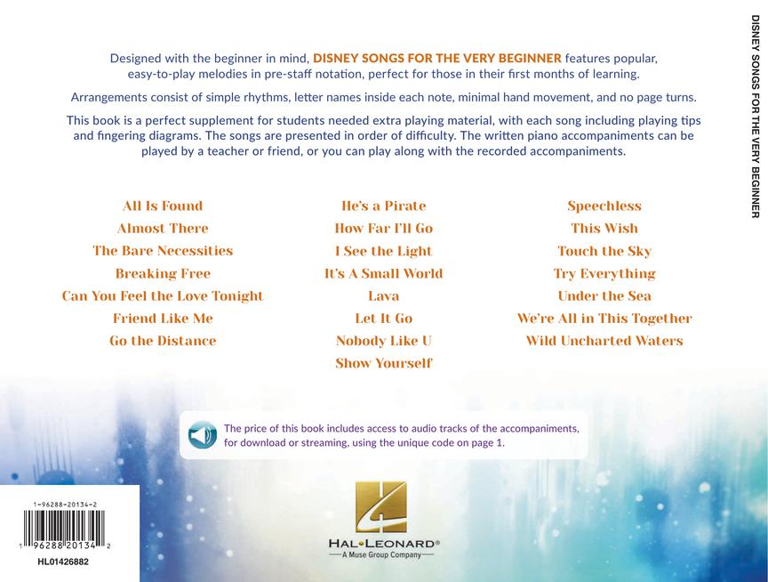 Disney Songs for the Very Beginner (Easy Piano)