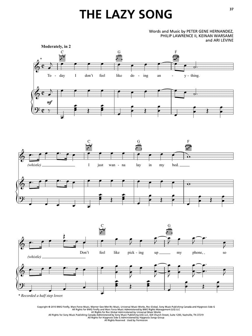 Bruno Mars Sheet Music Collection (PVG)