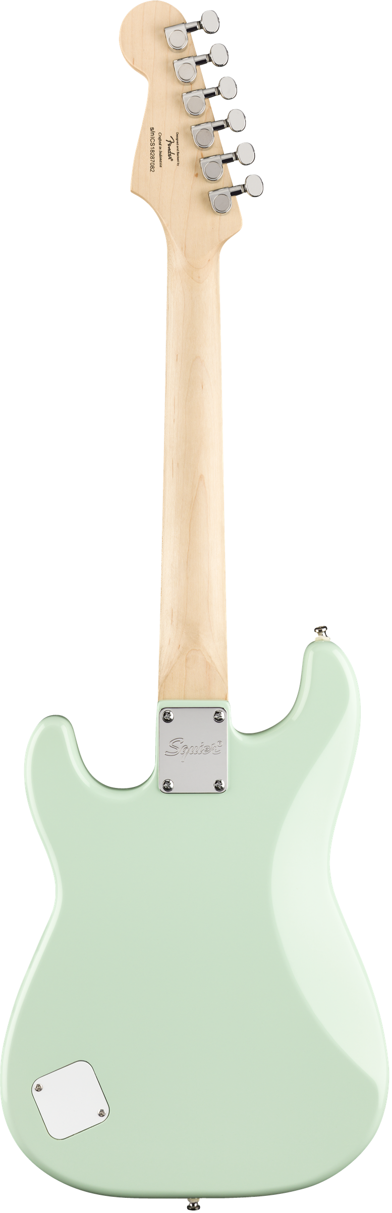 Squier FSR Mini Stratocaster®, Laurel Fingerboard, White Pickguard, Surf Green