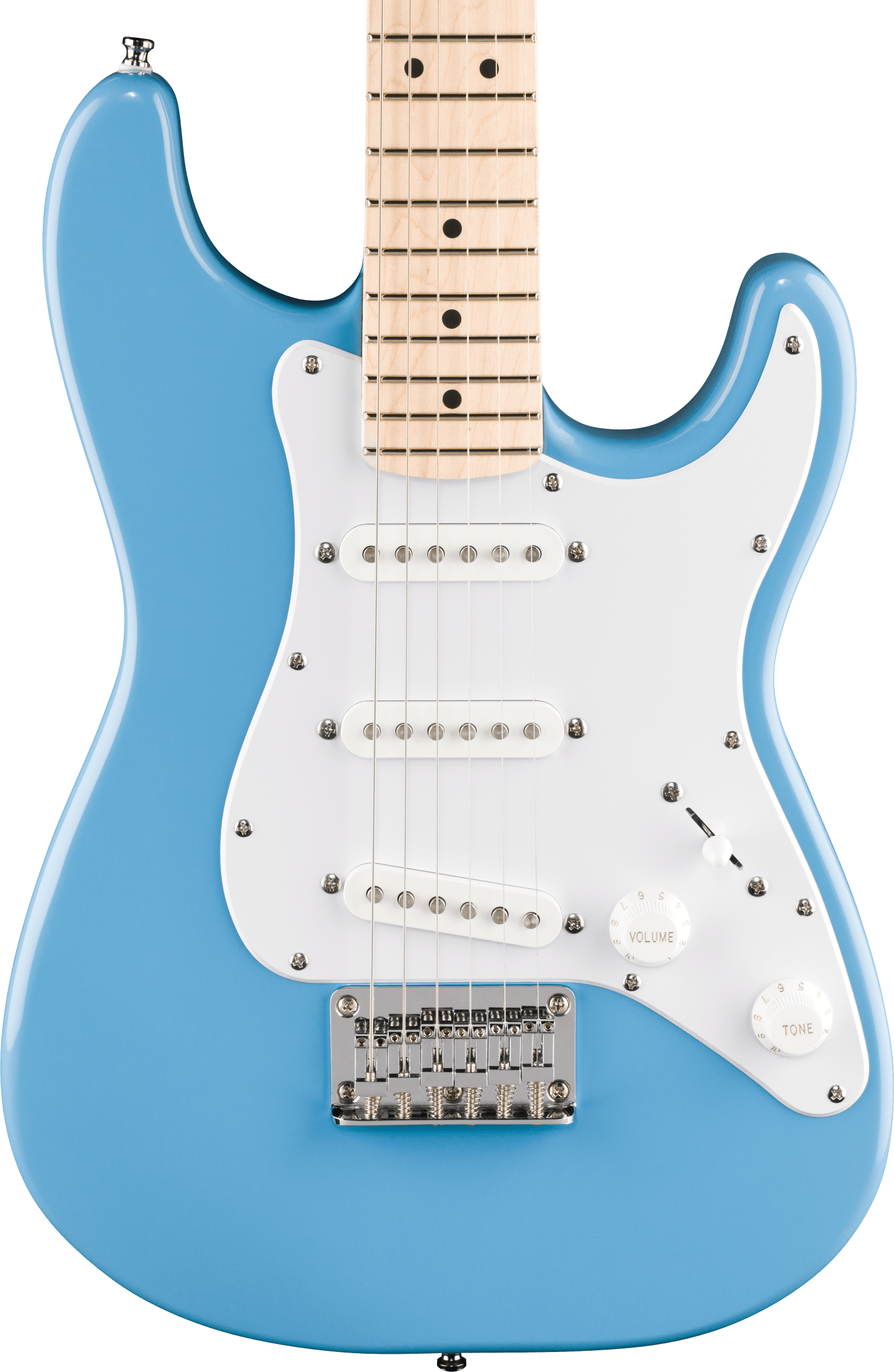Squier Mini Stratocaster®, Maple Fingerboard, White Pickguard, California Blue