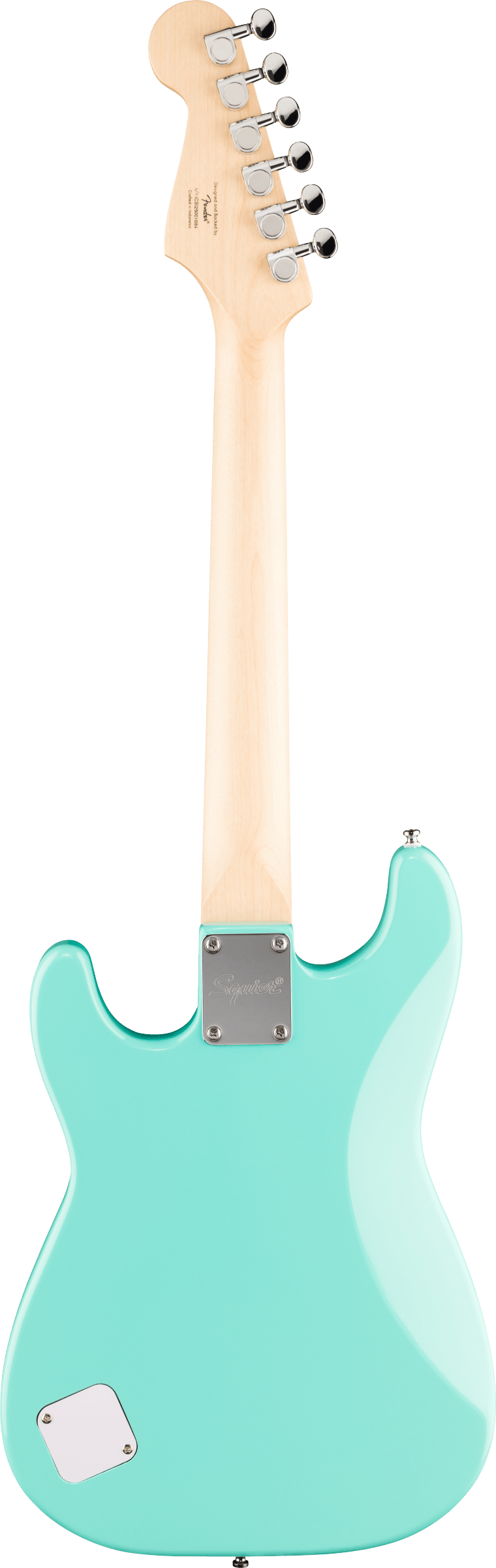 Squier Mini Stratocaster®, Maple Fingerboard, White Pickguard, Sea Foam Green