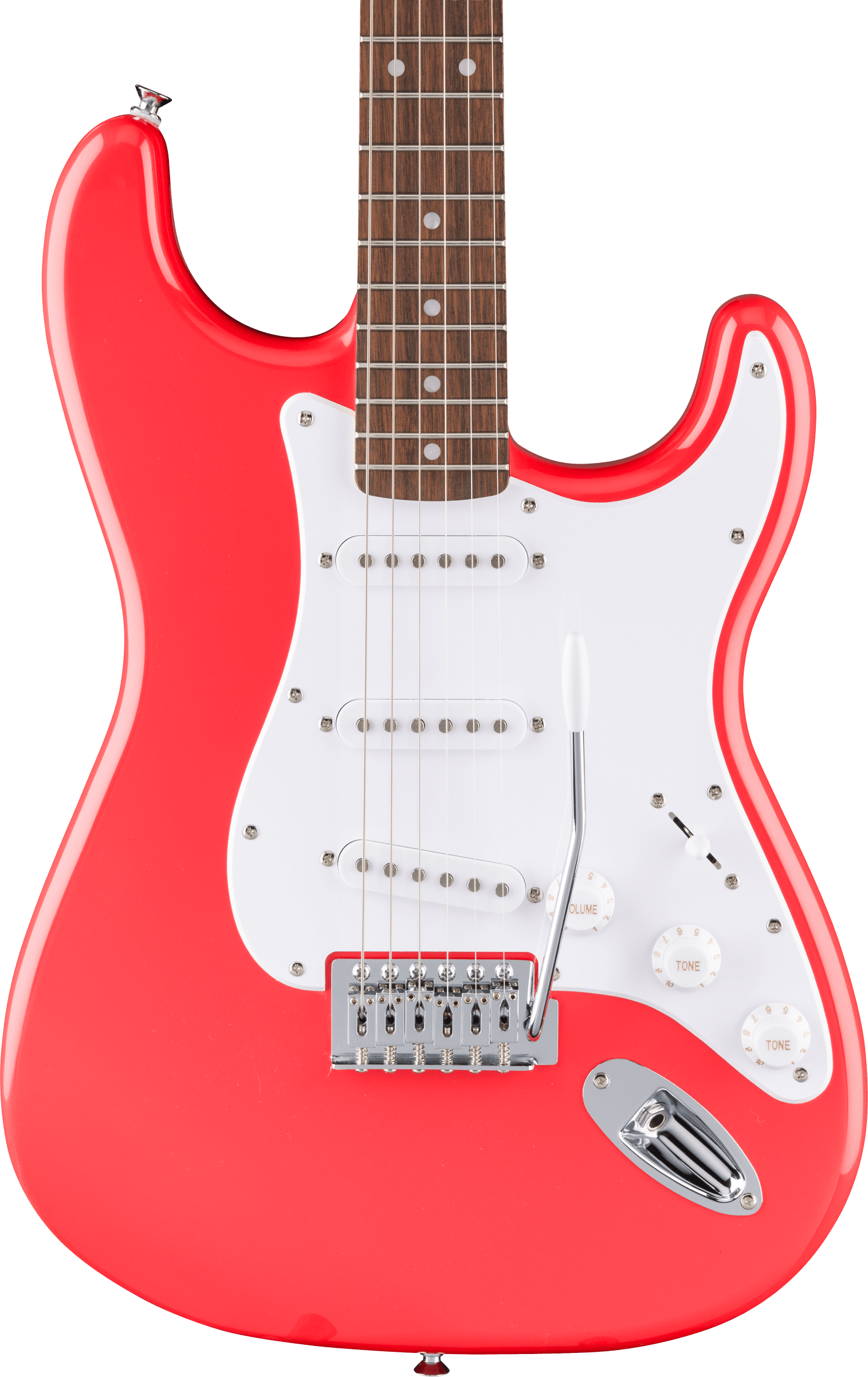 Squier Limited Edition Squier Sonic® Stratocaster®, Laurel Fingerboard, Fiesta Red with White Pickguard
