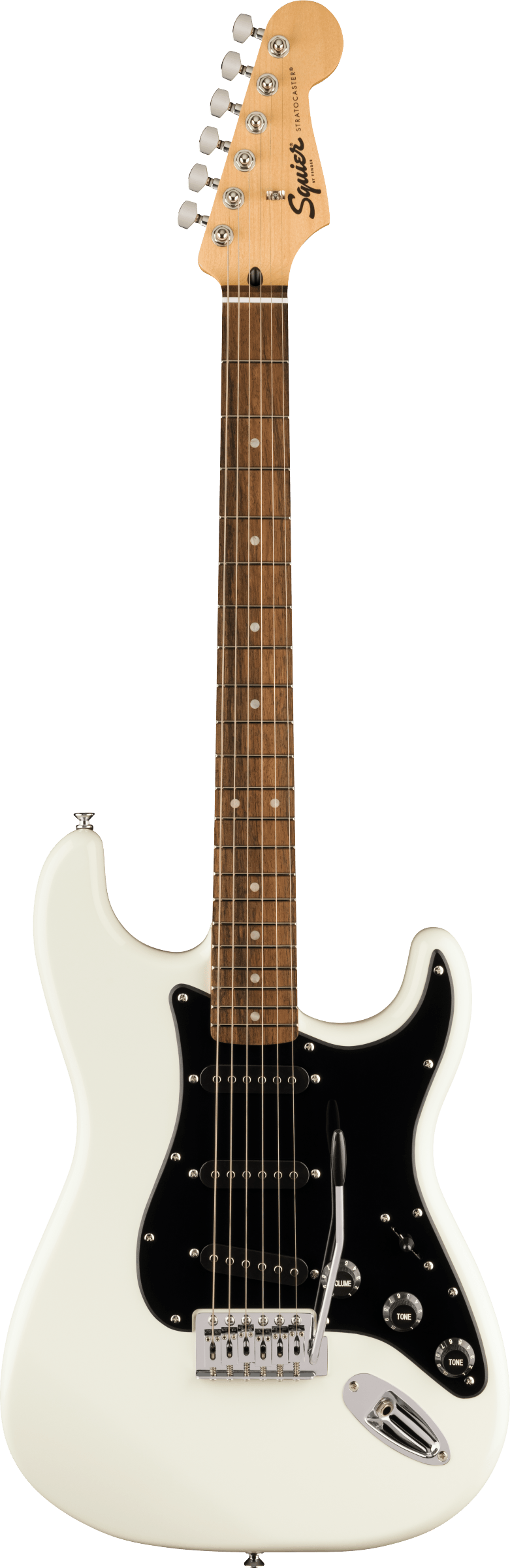 Squier FSR Squier Sonic® Stratocaster®, Laurel Fingerboard, Black Pickguard, Arctic White