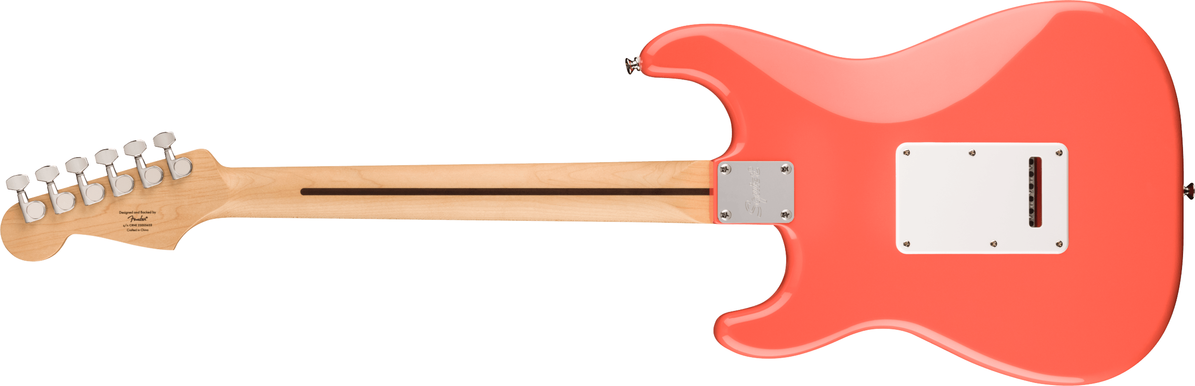 Squier FSR Squier Sonic® Stratocaster®, Maple Fingerboard, White Pickguard, Tahitian Coral