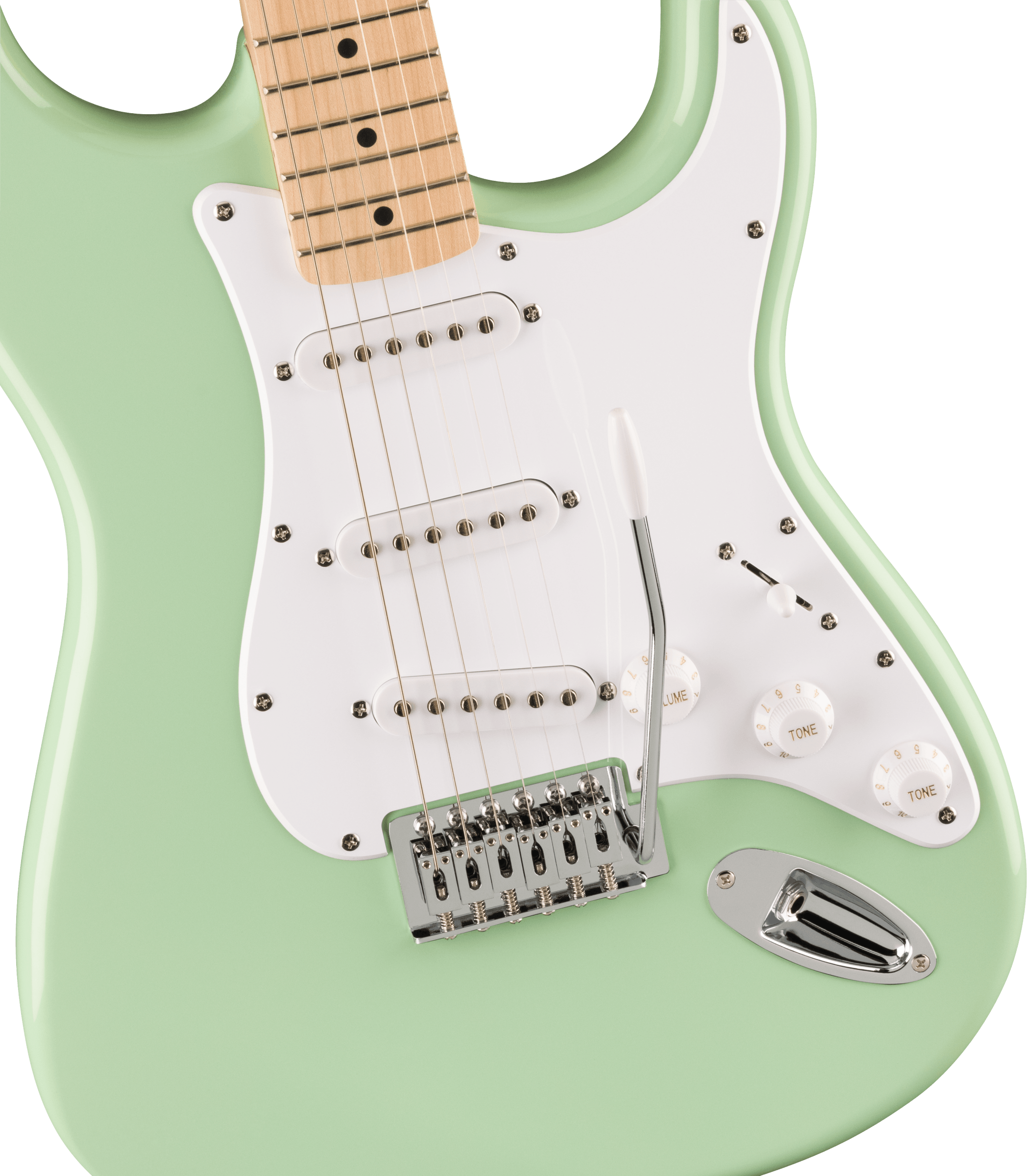 Squier FSR Squier Sonic® Stratocaster®, Maple Fingerboard, White Pickguard, Surf Green