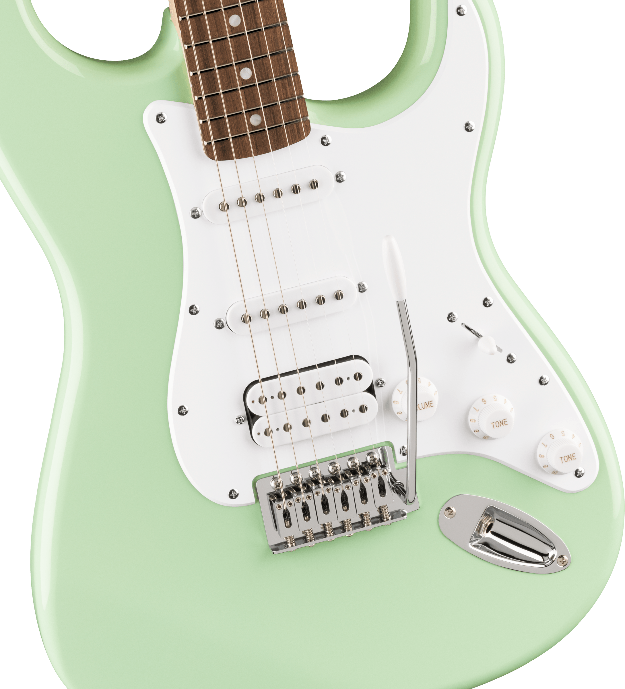 Squier FSR Squier Sonic® Stratocaster® HSS, Laurel Fingerboard, White Pickguard, Surf Green
