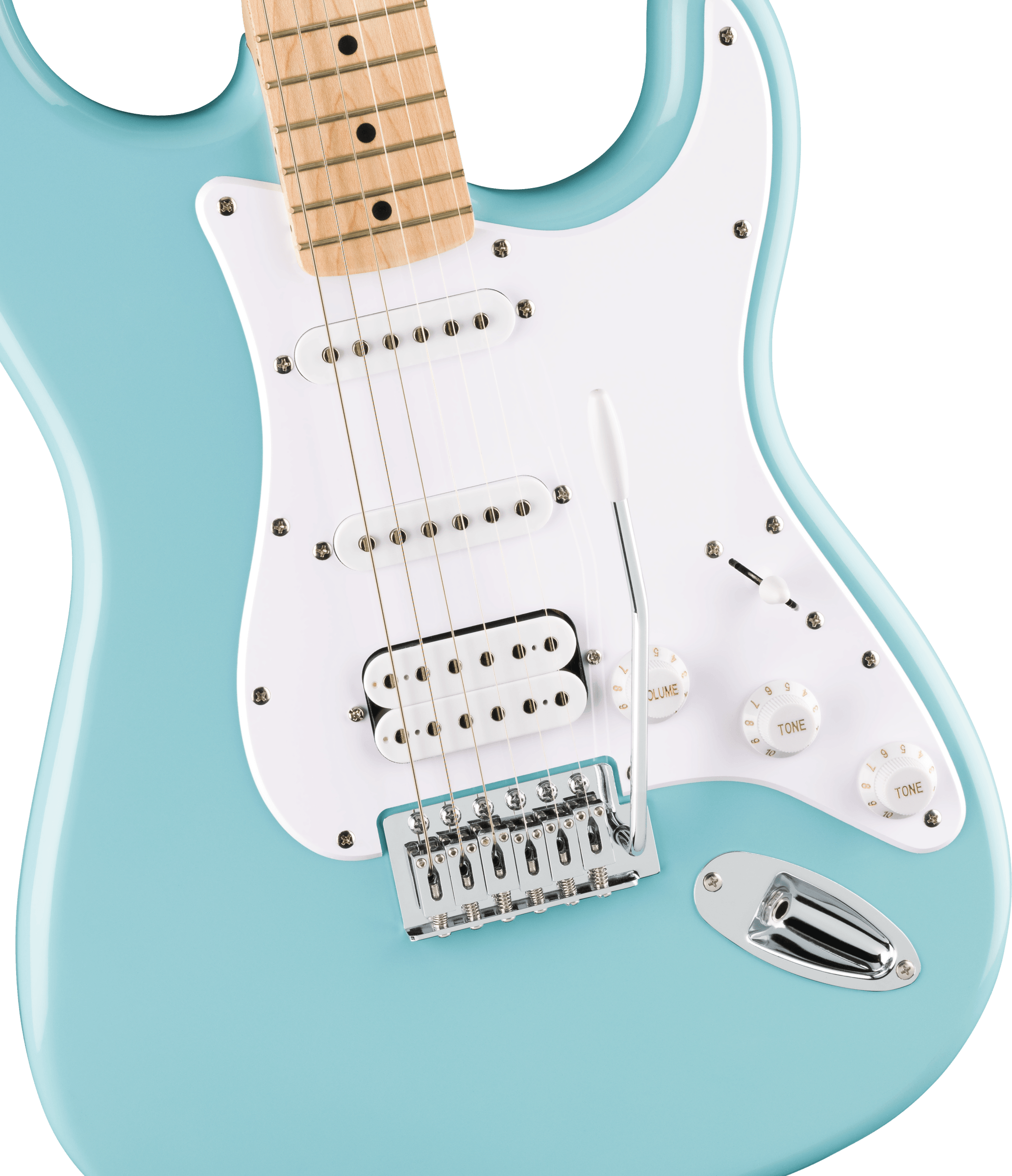 Squier FSR Squier Sonic® Stratocaster® HSS, Maple Fingerboard, White Pickguard, Tropical Turquoise