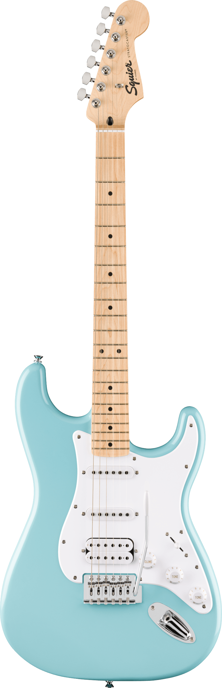 Squier FSR Squier Sonic® Stratocaster® HSS, Maple Fingerboard, White Pickguard, Tropical Turquoise