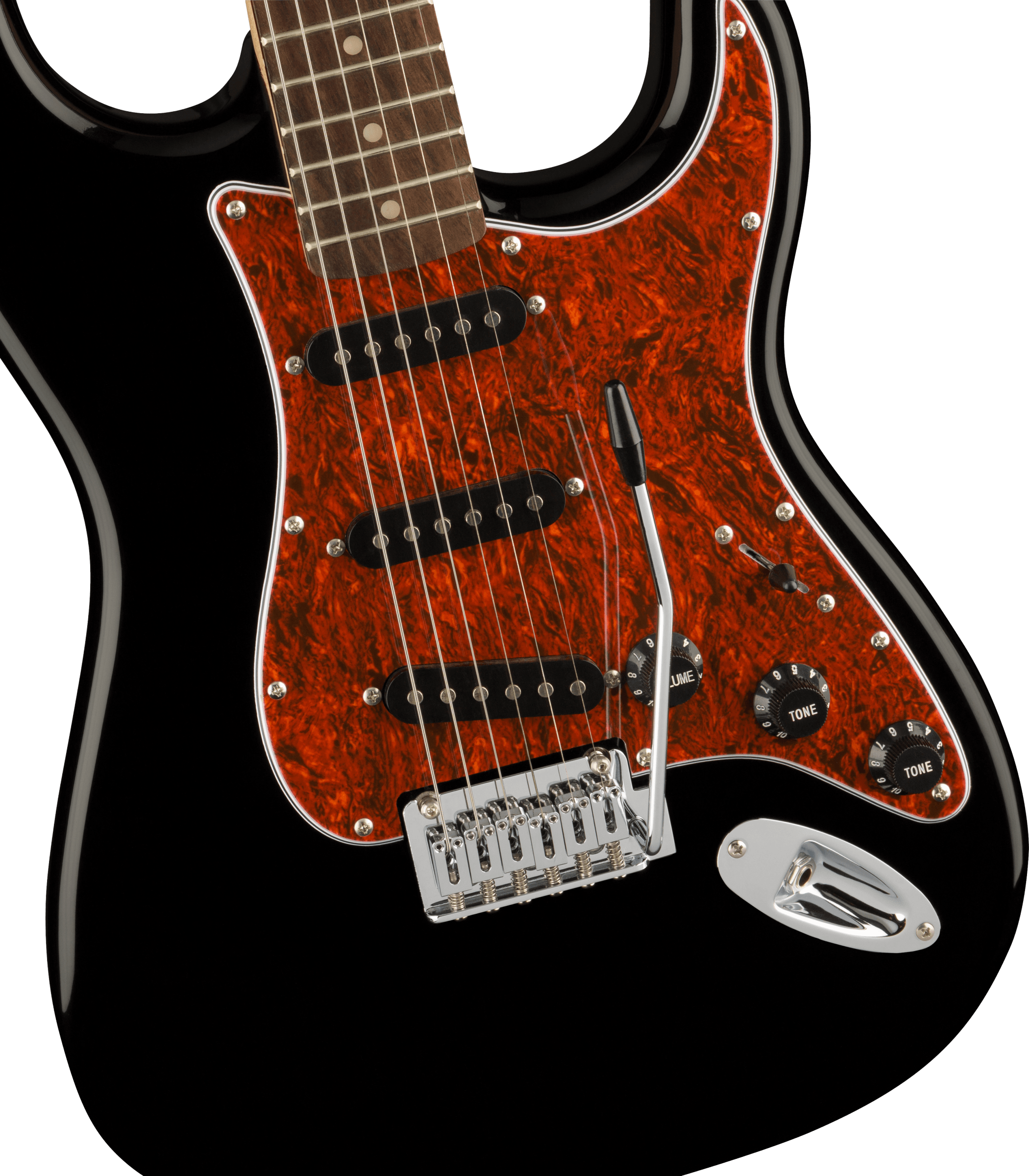 Squier FSR Affinity Series® Stratocaster®, Laurel Fingerboard, Tortoiseshell Pickguard, Black