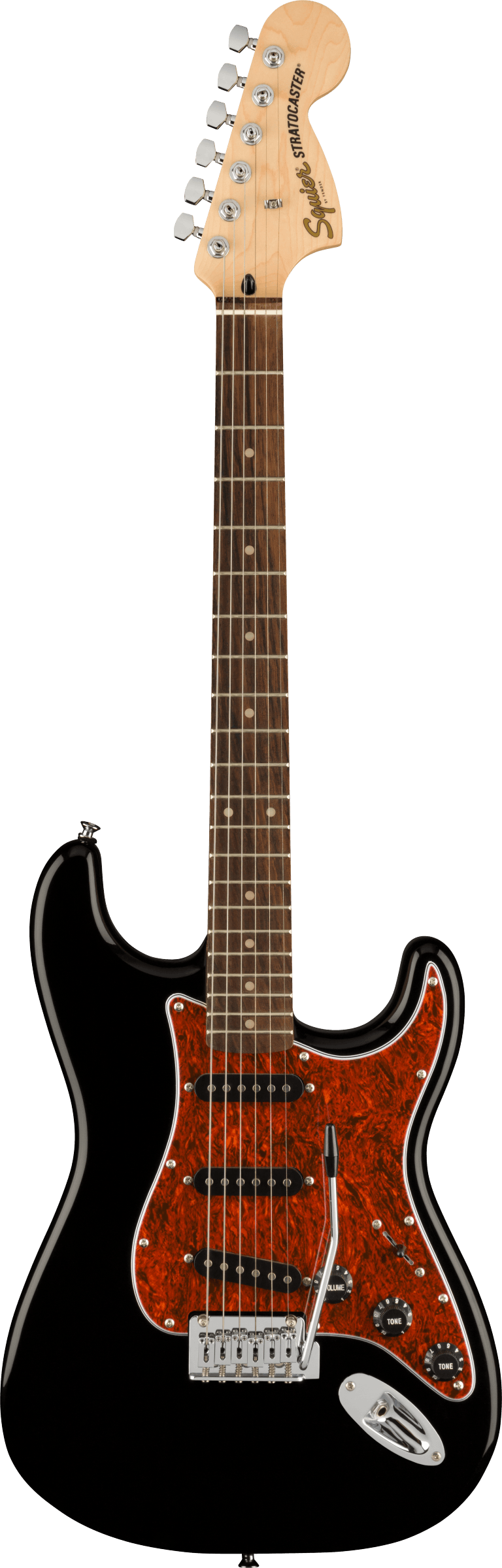 Squier FSR Affinity Series® Stratocaster®, Laurel Fingerboard, Tortoiseshell Pickguard, Black