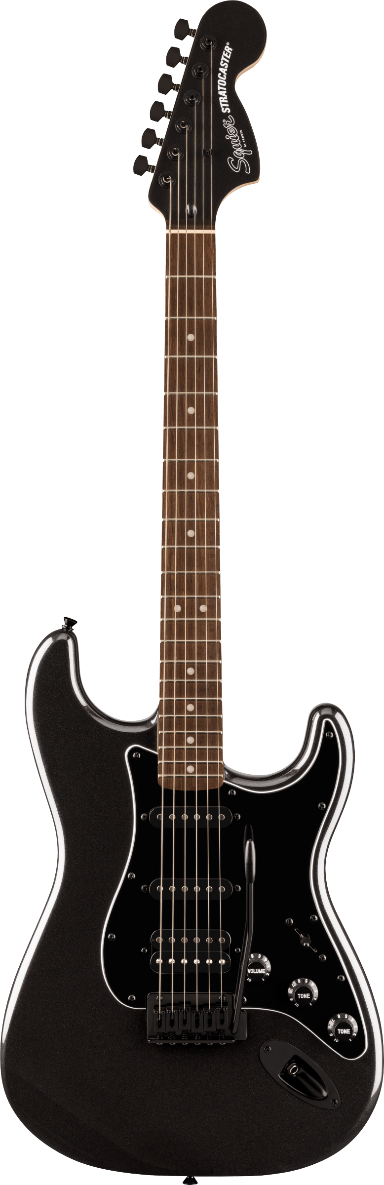 Squier FSR Affinity Series® Stratocaster® HSS, Laurel Fingerboard, Black Pickguard, Black Hardware, Matching Headstock, Metallic Black