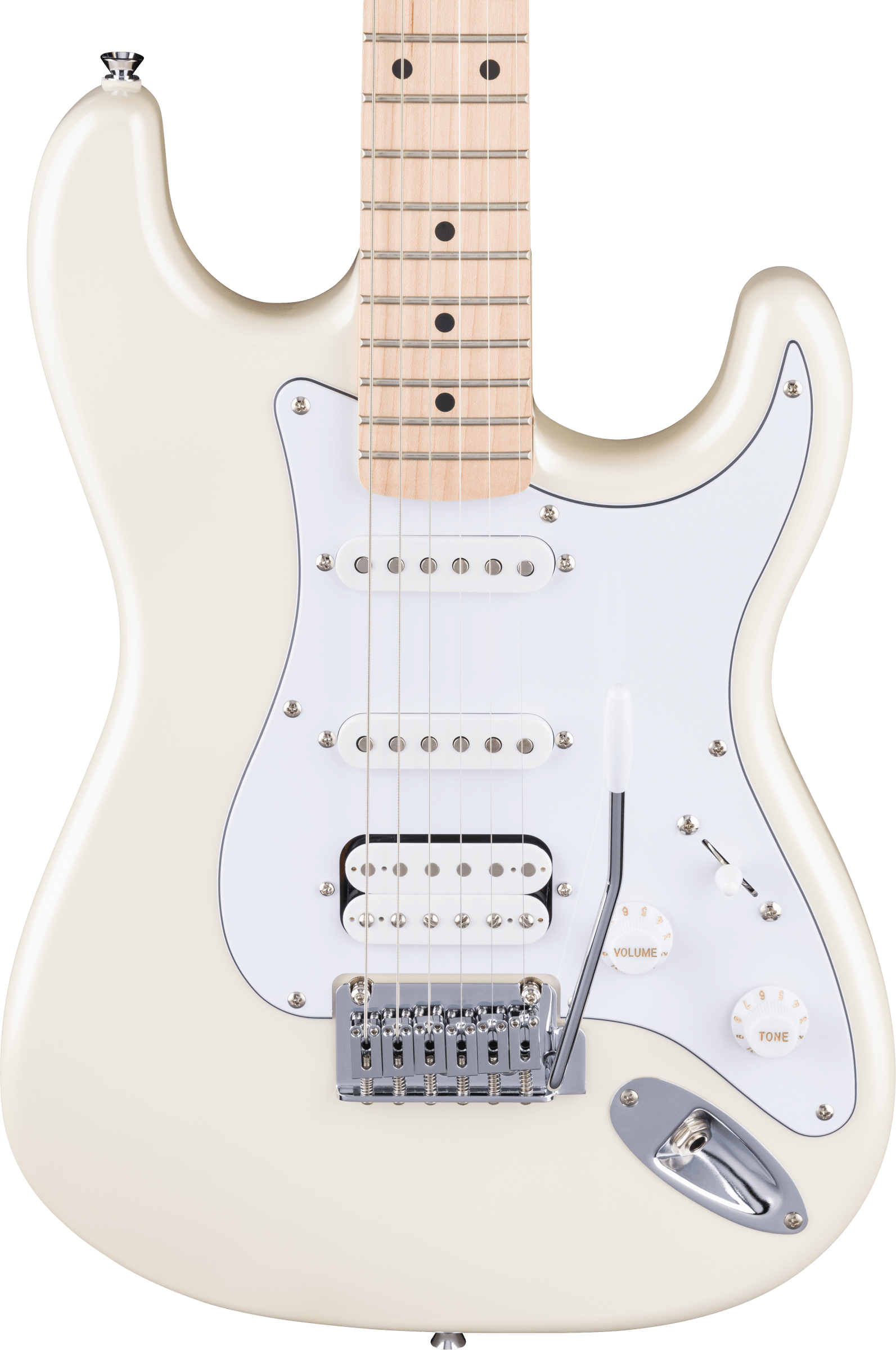 Squier SR Affinity™ Stratocaster® Junior HSS, Maple Fingerboard, White Pickguard, Pearl White