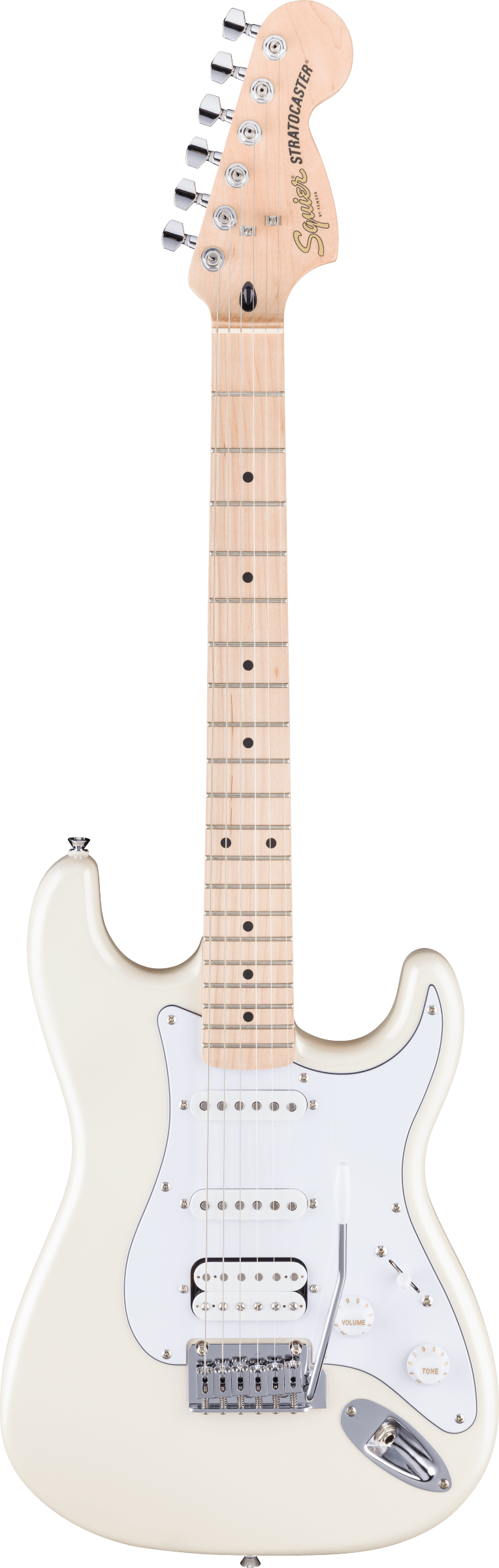 Squier SR Affinity™ Stratocaster® Junior HSS, Maple Fingerboard, White Pickguard, Pearl White