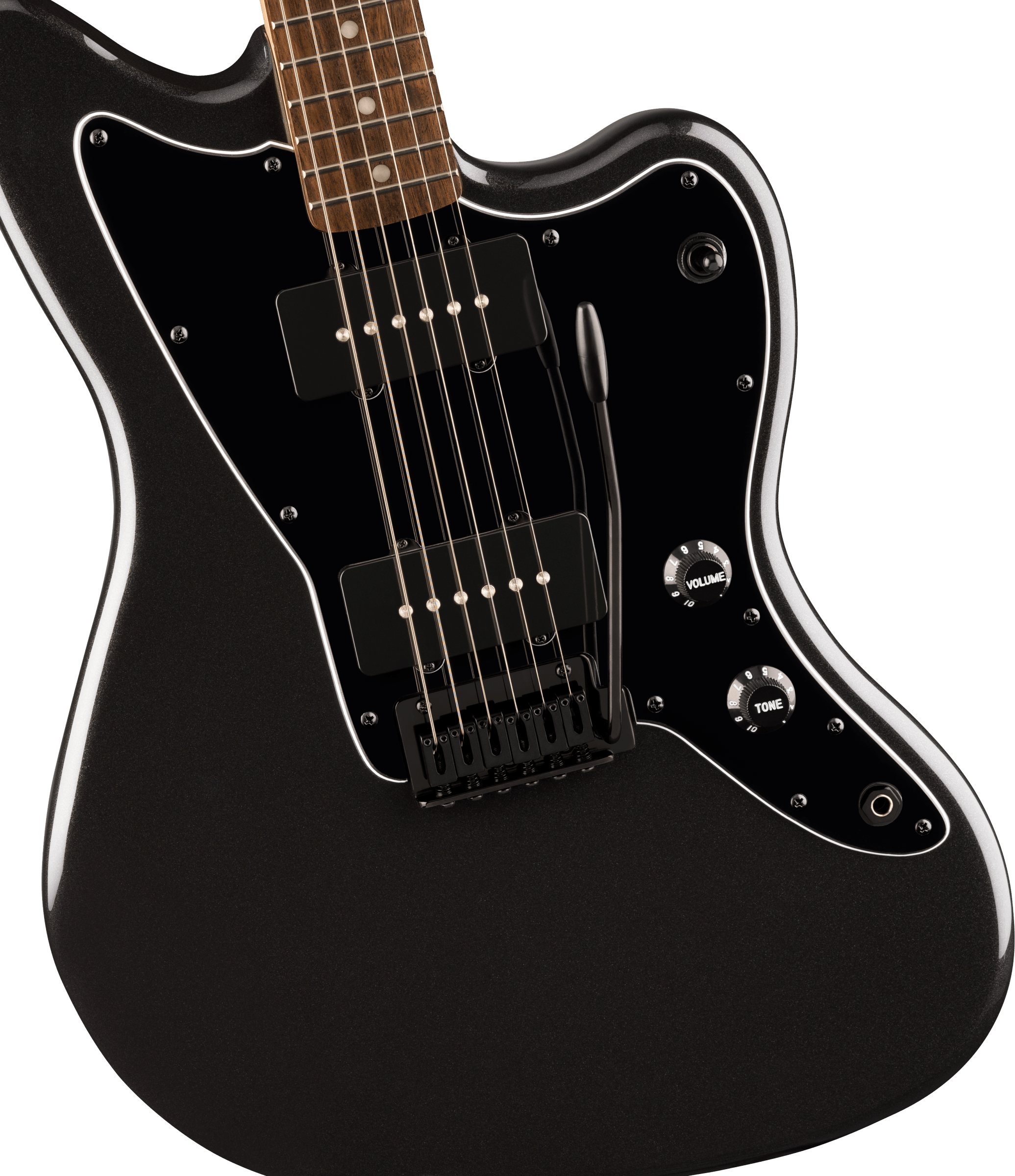 Squier FSR Affinity Series® Jazzmaster®, Laurel Fingerboard, Black Pickguard, Black Hardware, Matching Headstock, Metallic Black