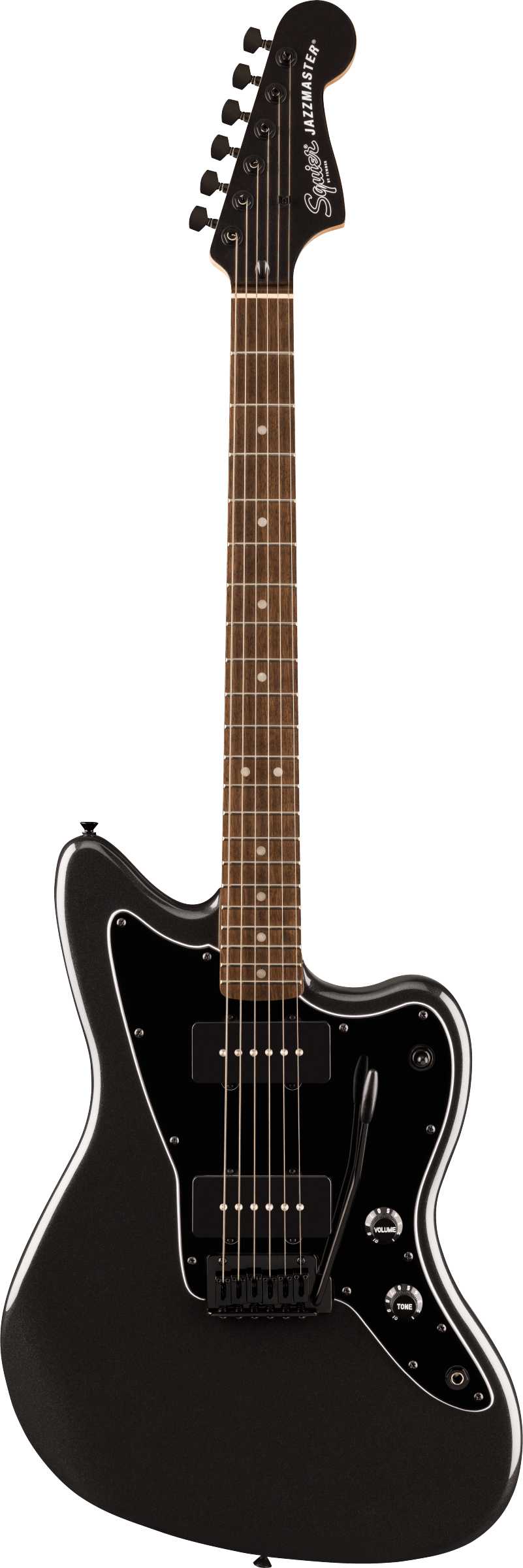 Squier FSR Affinity Series® Jazzmaster®, Laurel Fingerboard, Black Pickguard, Black Hardware, Matching Headstock, Metallic Black