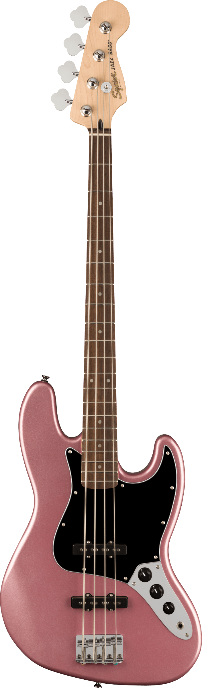 Squier Affinity Series™ Jazz Bass®, Laurel Fingerboard, Black Pickguard, Burgundy Mist
