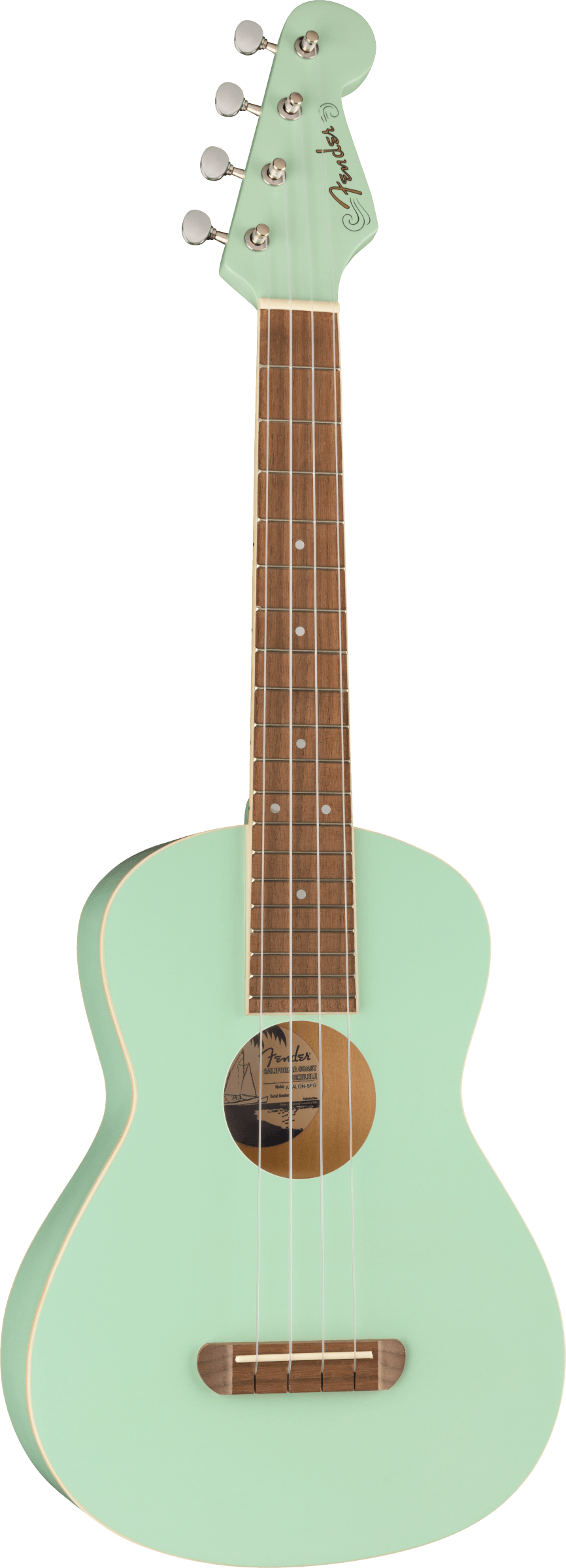 Fender Avalon Tenor Ukulele, Walnut Fingerboard, Surf Green