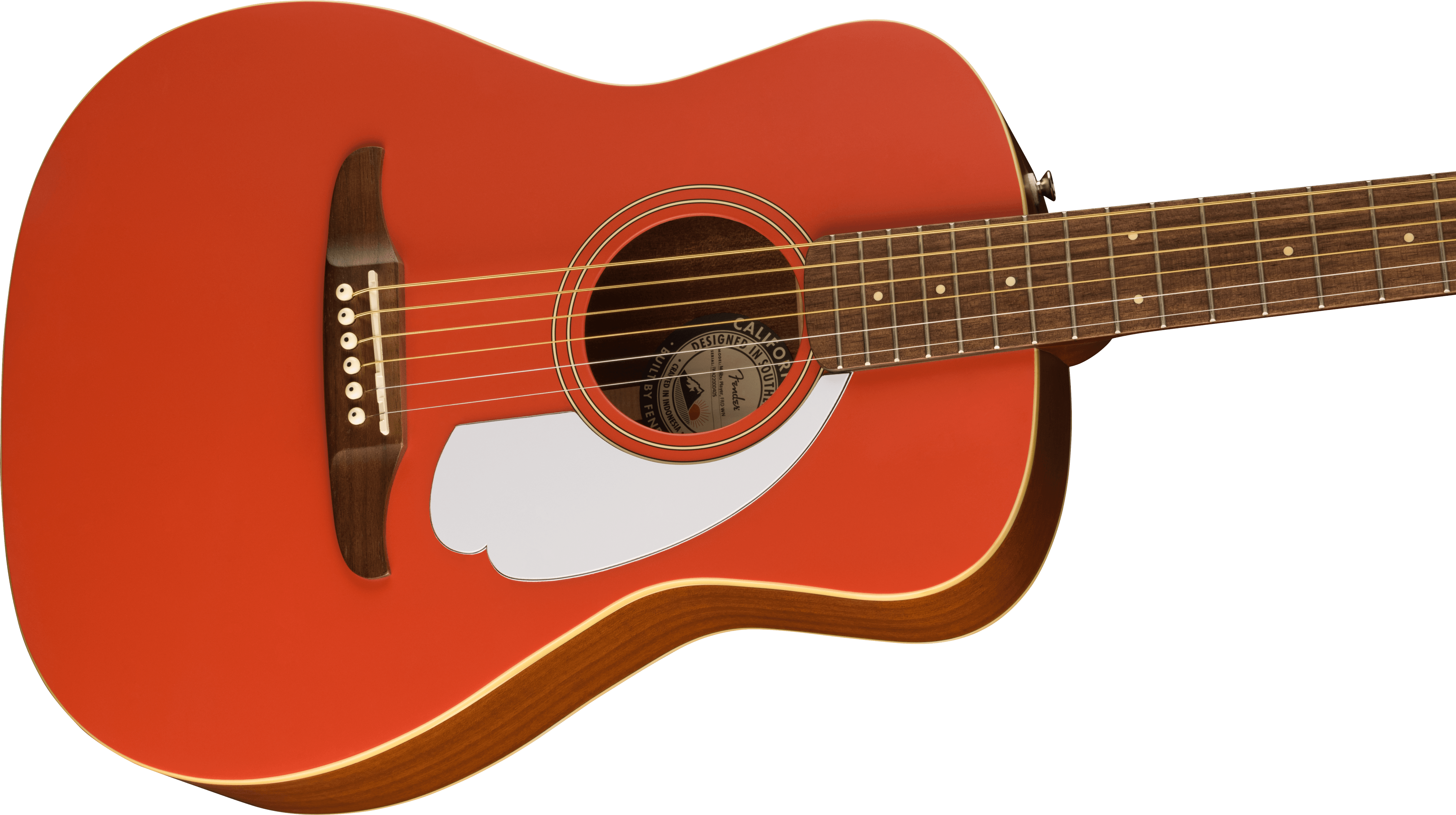 Fender Malibu Player, Walnut Fingerboard, White Pickguard, Fiesta Red