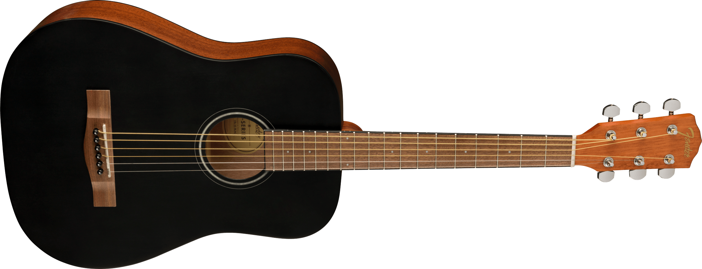 Fender FA-15 3/4 Scale Steel with Gig Bag, Walnut Fingerboard, Black