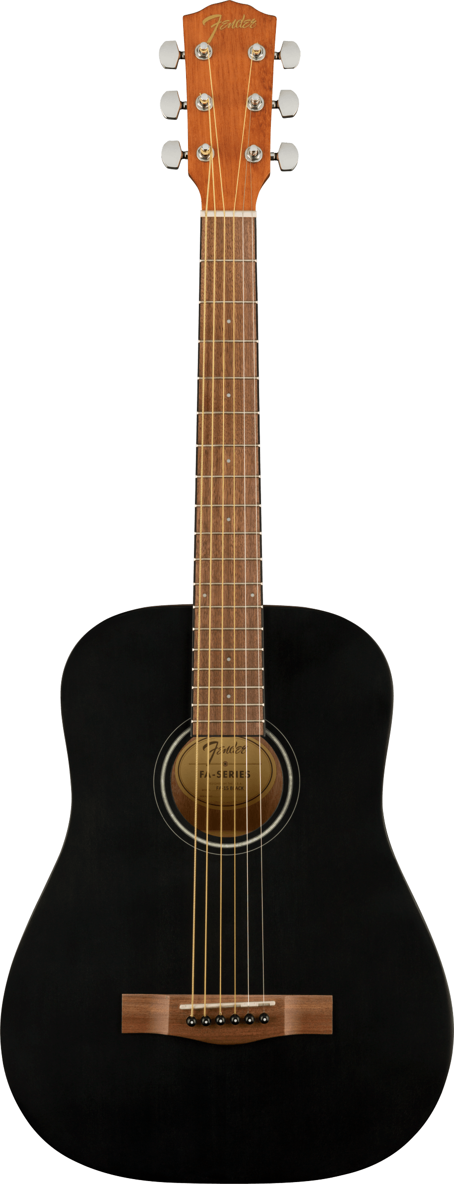 Fender FA-15 3/4 Scale Steel with Gig Bag, Walnut Fingerboard, Black