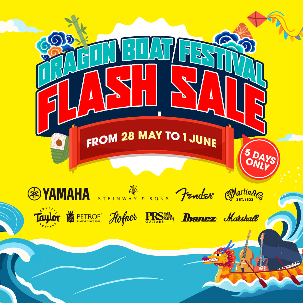 Enjoy the “Dragon Boat Festival” super offers at Tom Lee Music! We offer a comprehensive range of musical instruments, audio equipment, production equipment and print music for all of you! Let's add a wonderful atmosphere with music during the reunion day!  The promotion period runs from now until June 01, 2025. Come and visit our retail stores or shop online immediately!_main_banner