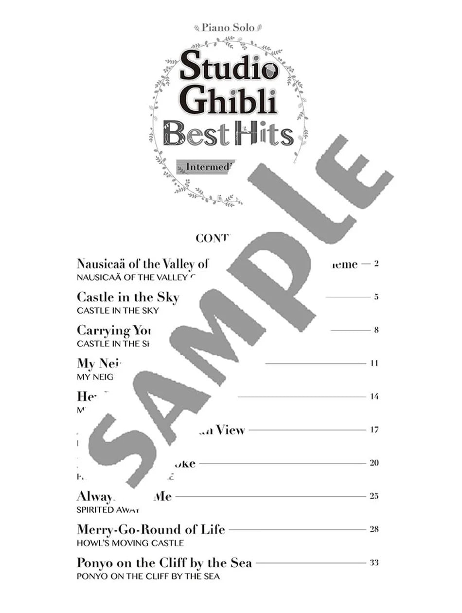 Studio Ghibli Best Hit 10 Intermediate Level (ENG) New Edition 宮崎駿 吉卜力動畫最佳流行金曲選鋼琴獨奏譜(中級) 新版