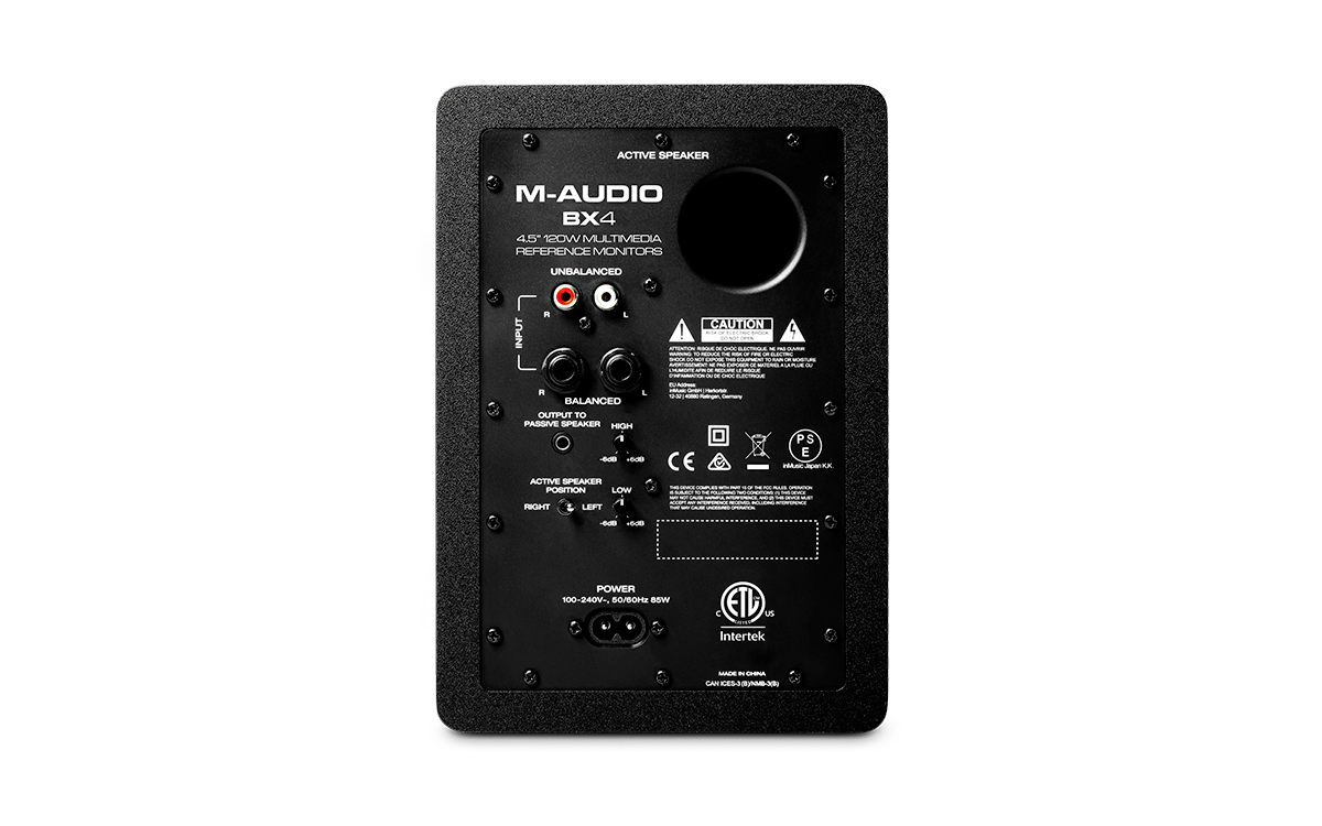 M-Audio BX4 - 4.5” Black Kevlar® 120-Watt Multimedia Reference Monitors (Pair)