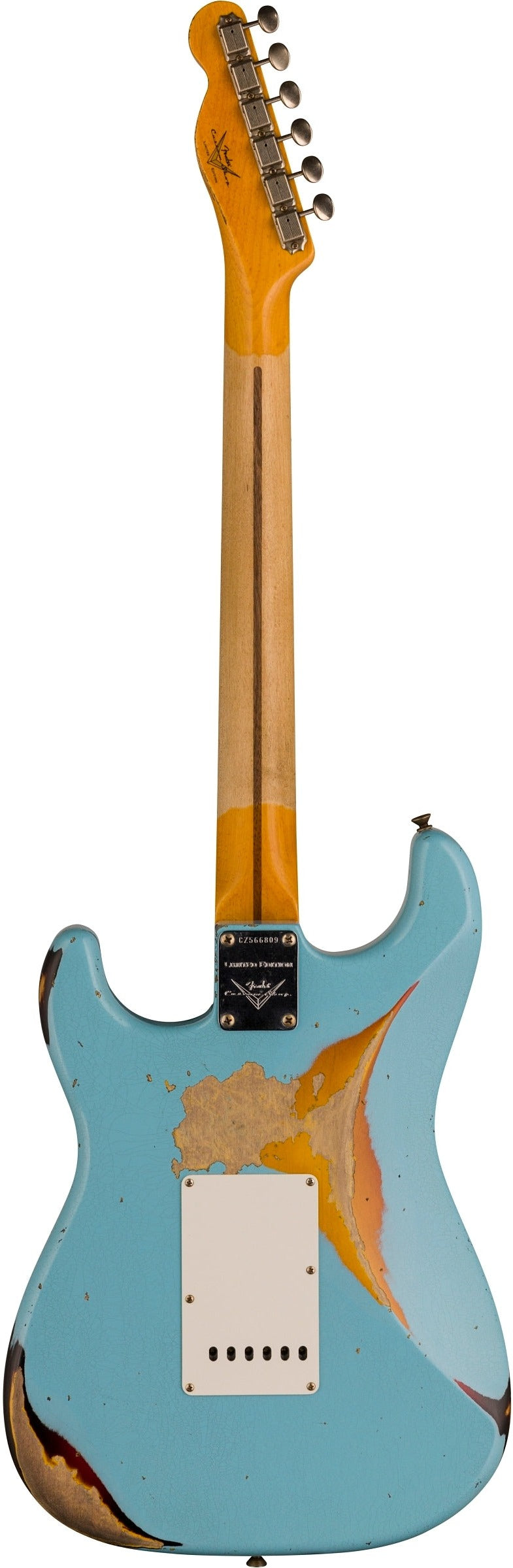 FENDER LIMITED EDITION MISCHIEF MAKER - HEAVY RELIC®, DAPHNE BLUE OVER 3-COLOR SUNBURST