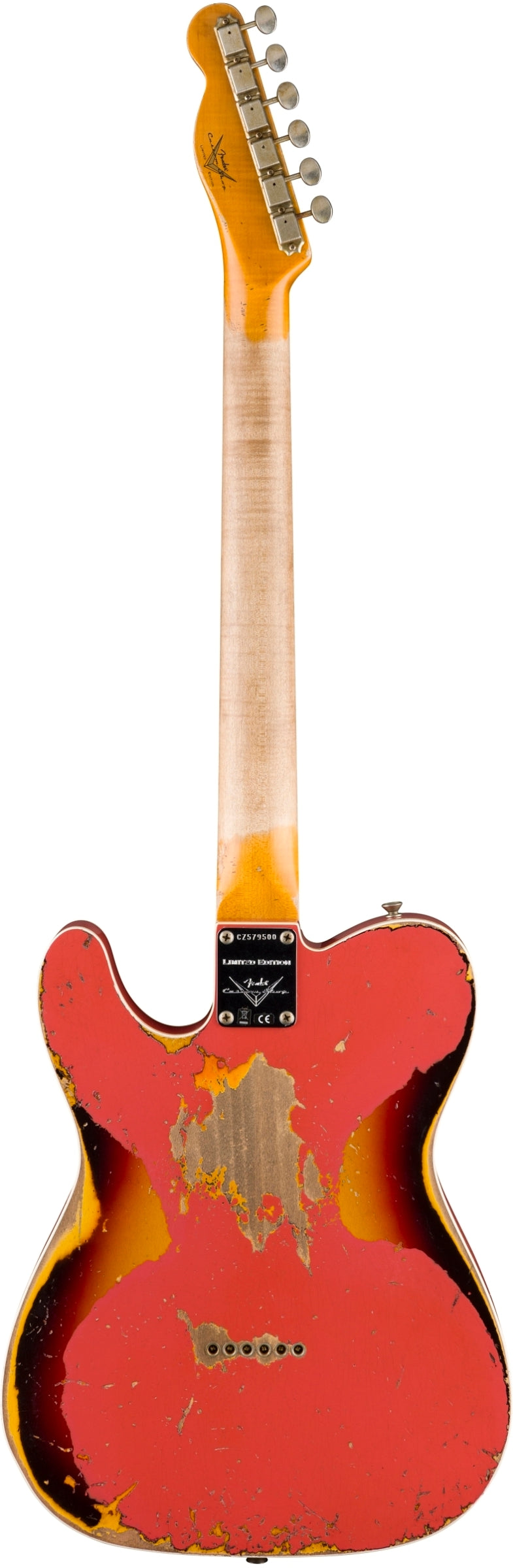 #102 Limited Edition '59 Telecaster® Custom Super Heavy Relic®, 3A Rosewood Fingerboard, Aged Tahitian Coral over Chocolate 3-Color Sunburst
