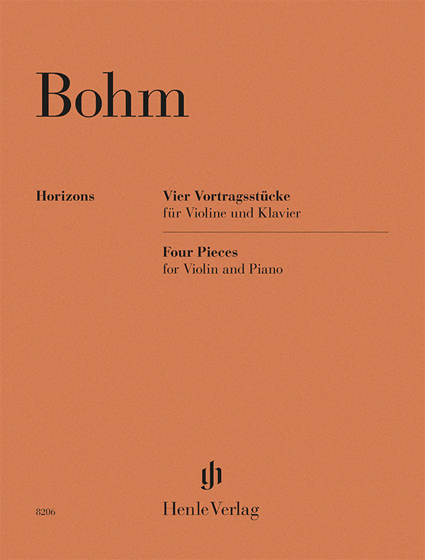 (預訂 Pre-order) Bohm: Four Pieces for Violin and Piano (Henle Horizons)
