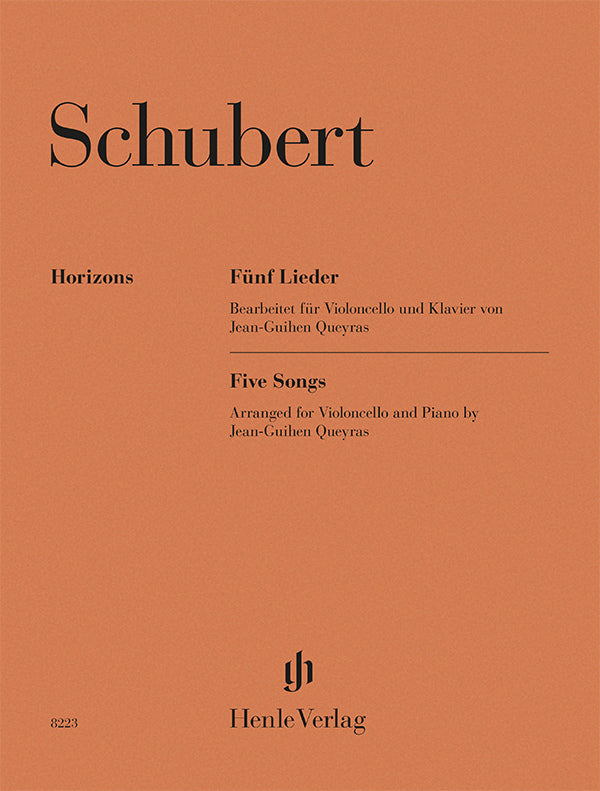 (預訂 Pre-order) Schubert: Five Songs, for Cello and Piano (Henle Horizons)
