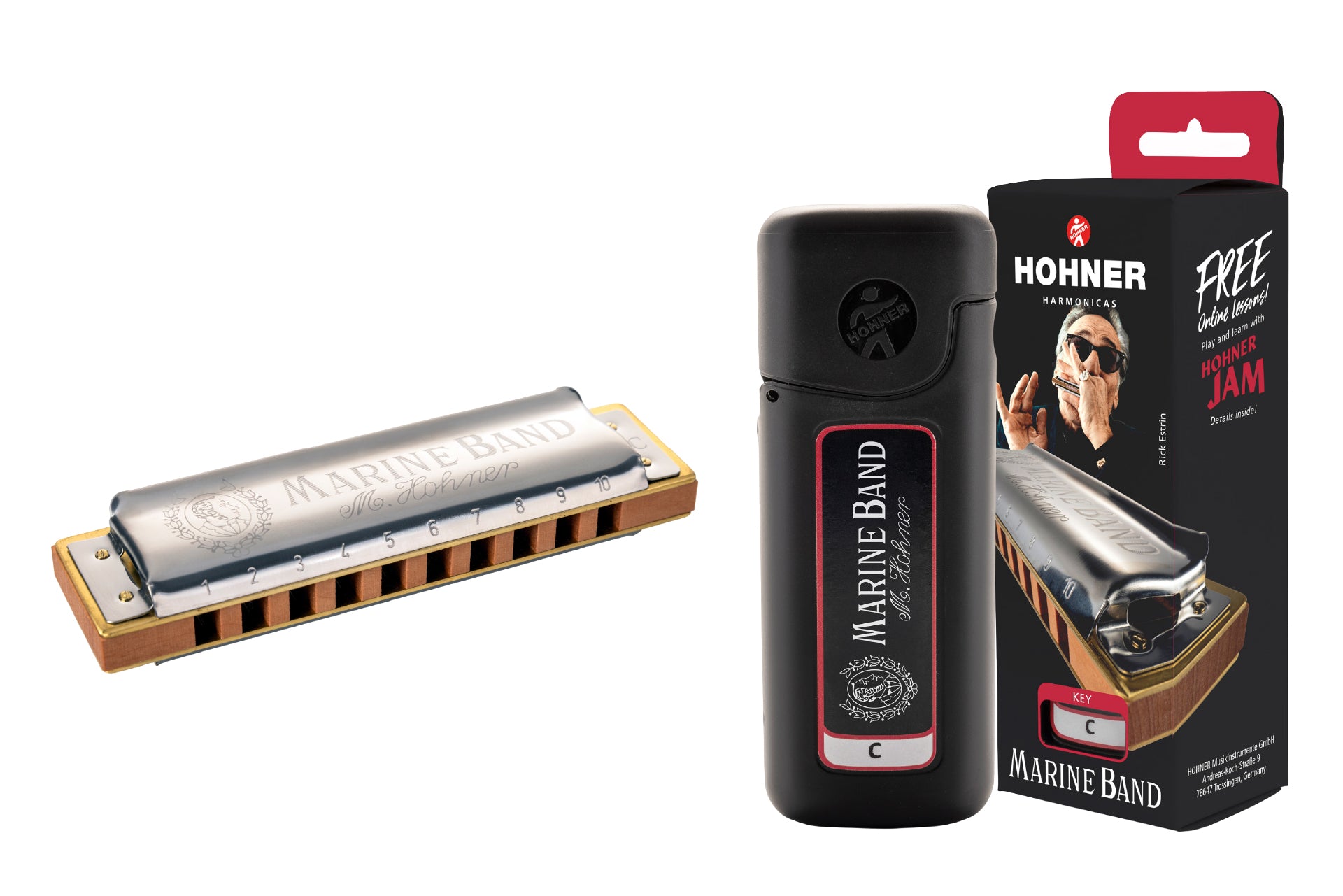 [新設計琴盒] Hohner Marine Band Classic 1896 10孔全音階口琴 (多音調選擇)