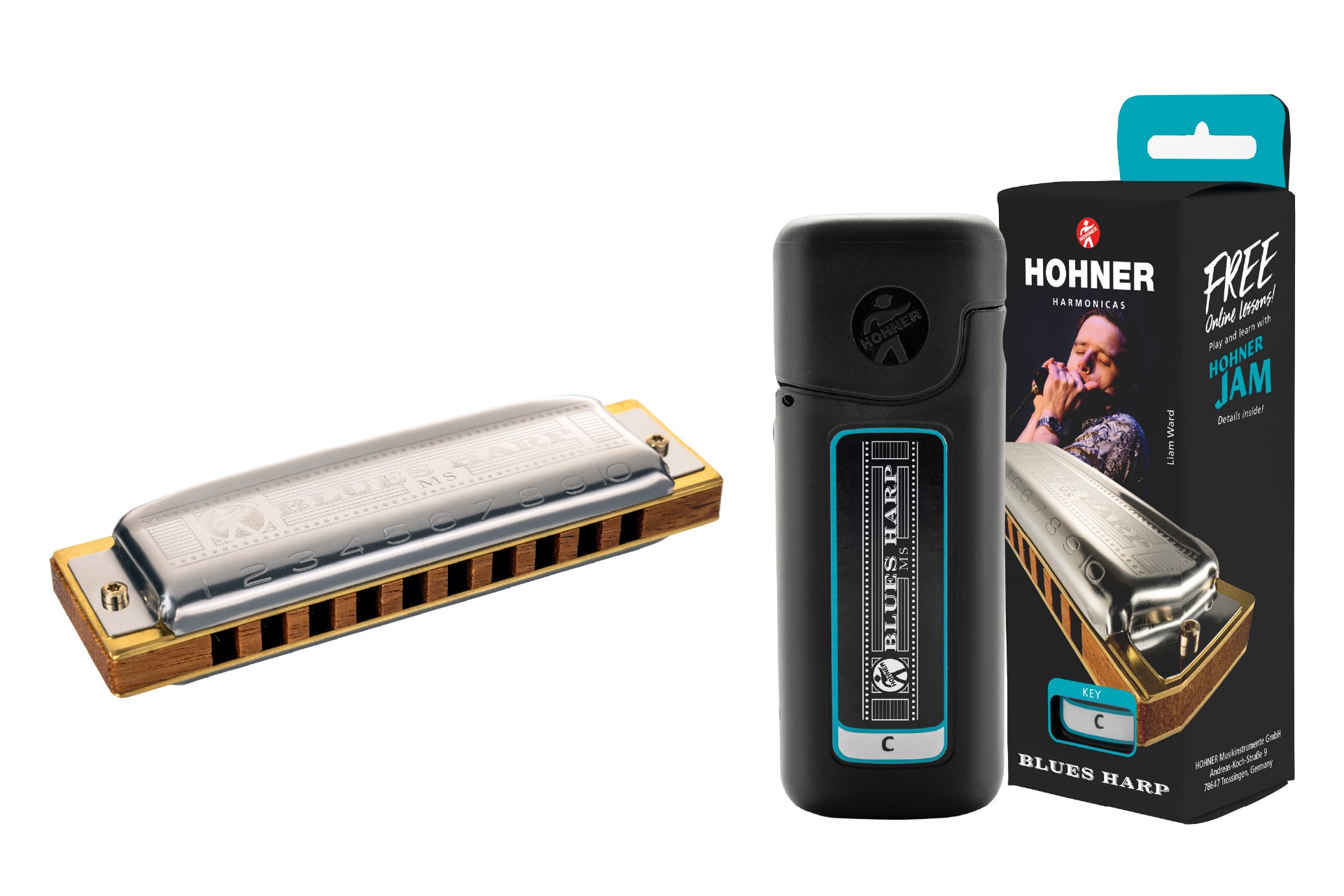 [新設計琴盒] Hohner Blues Harp 10孔全音階口琴 (多音調選擇)