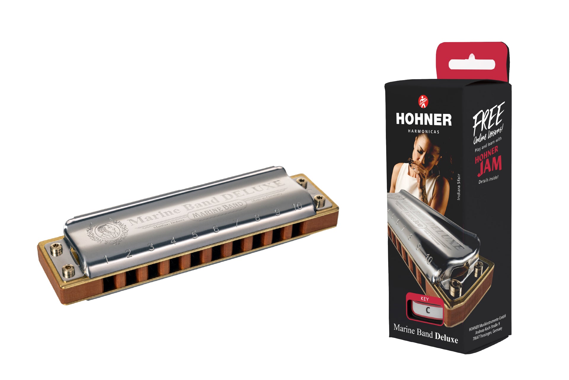 [新設計琴盒] Hohner Marine Band Deluxe 10孔全音階口琴 (多音調選擇)