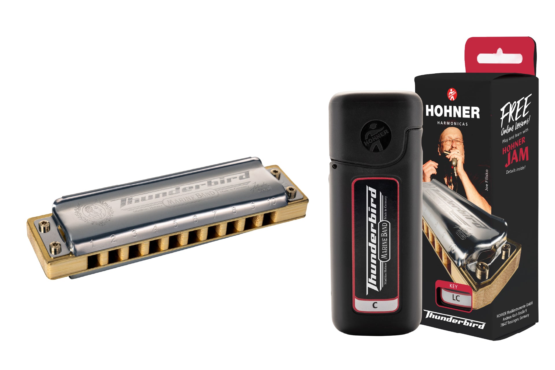 [新設計琴盒] Hohner Marine Band Thunderbird 10孔全音階口琴 (多音調選擇)