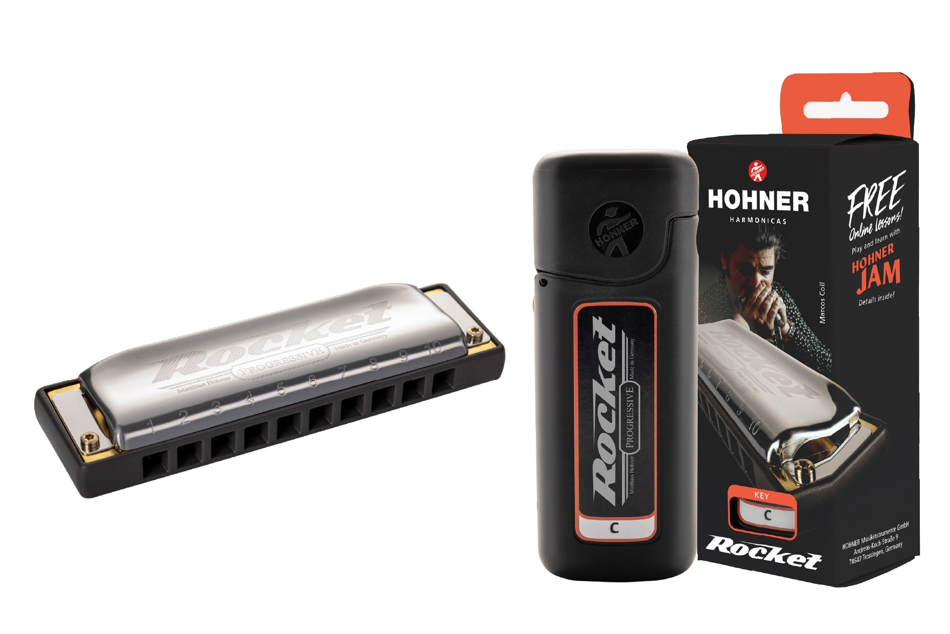 [新設計琴盒] Hohner Rocket 10孔全音階口琴 (多音調選擇)