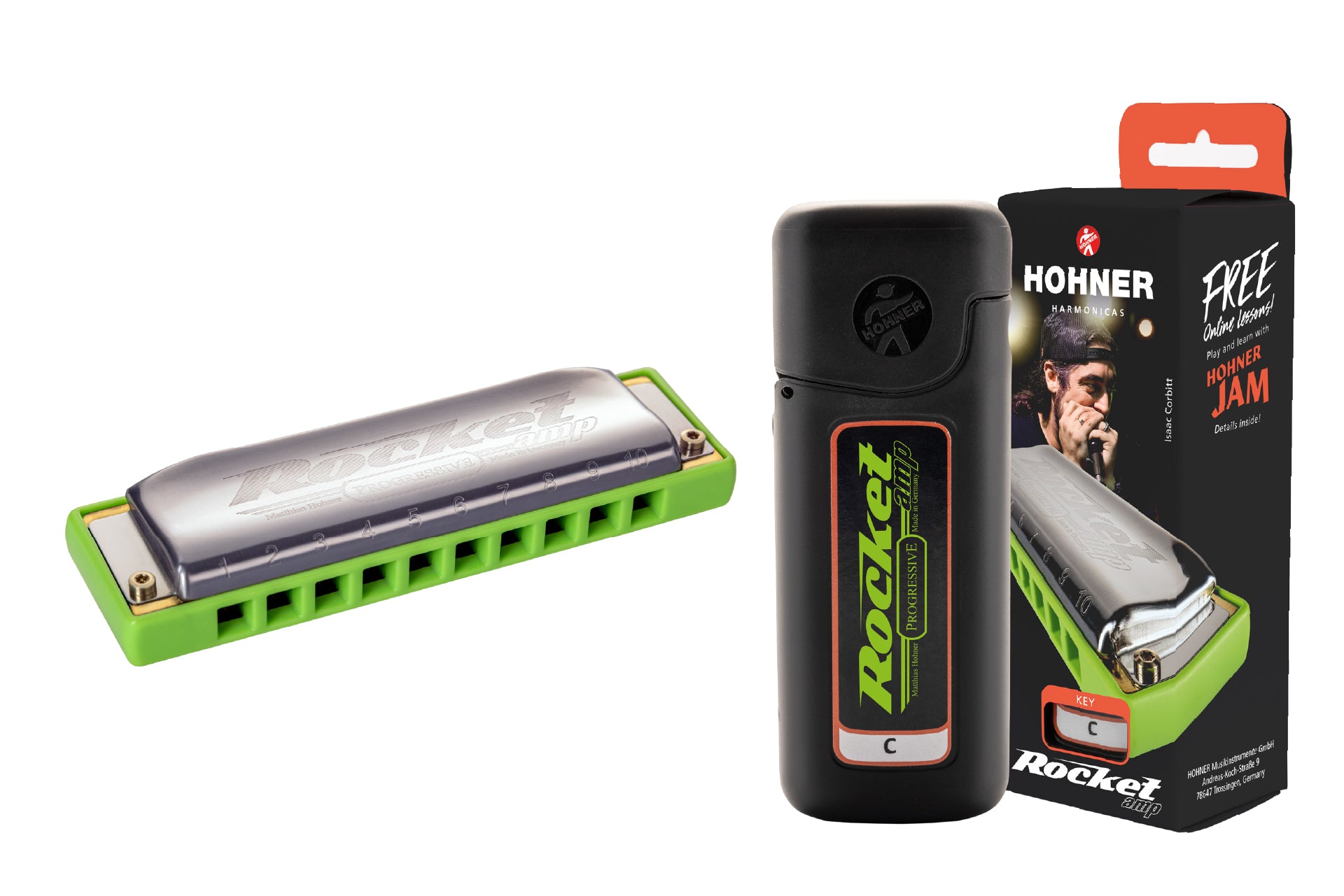 [新設計琴盒] Hohner Rocket Amp 10孔全音階口琴 (多音調選擇)