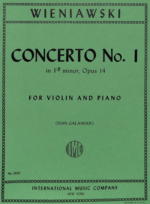 Wieniawski: Concerto No. 1 in F# minor Op. 14 for Violin and Piano