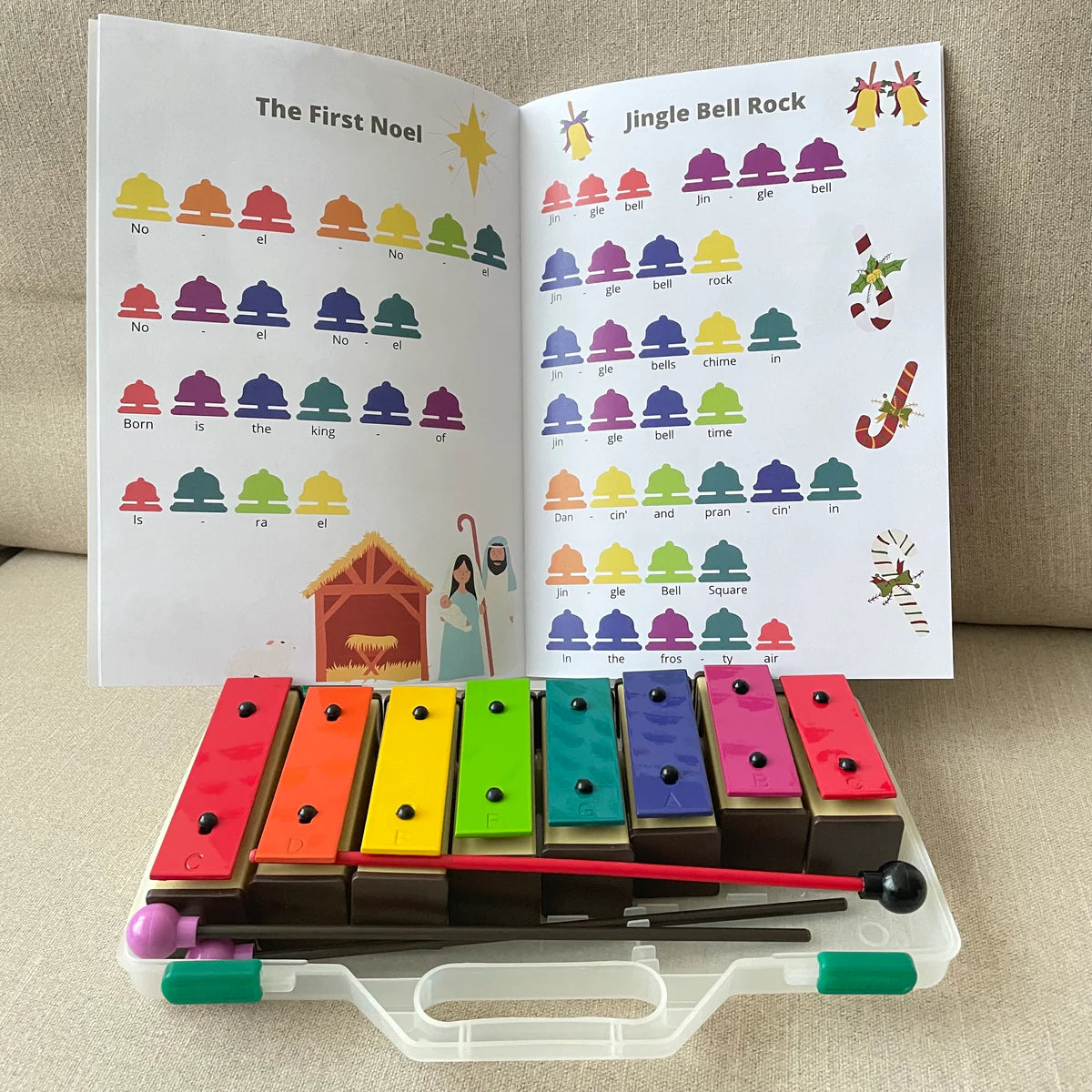 鋼片琴聖誕彩虹樂譜 Resonator Bells Music Colour Score Christmas Book 1