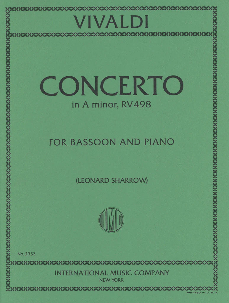 Vivaldi: Concerto in A minor RV498 (Bassoon and Piano)