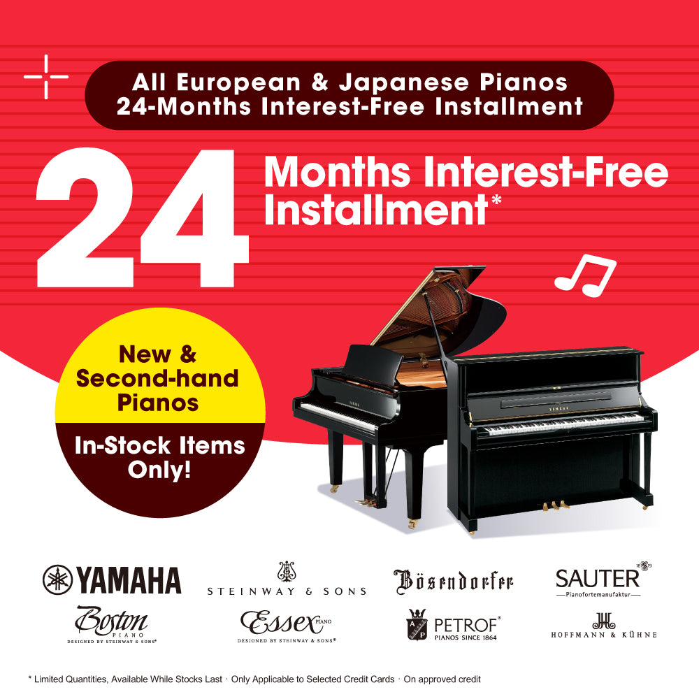 Tom Lee Music offers an interest-free financing for all European and Japanese brand pianos. Limited stock available!_main_banner