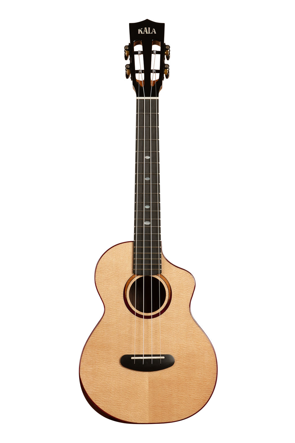 Kala Contour All Solid Gloss Spruce Rosewood Tenor Ukulele w/ Cutaway and Bag