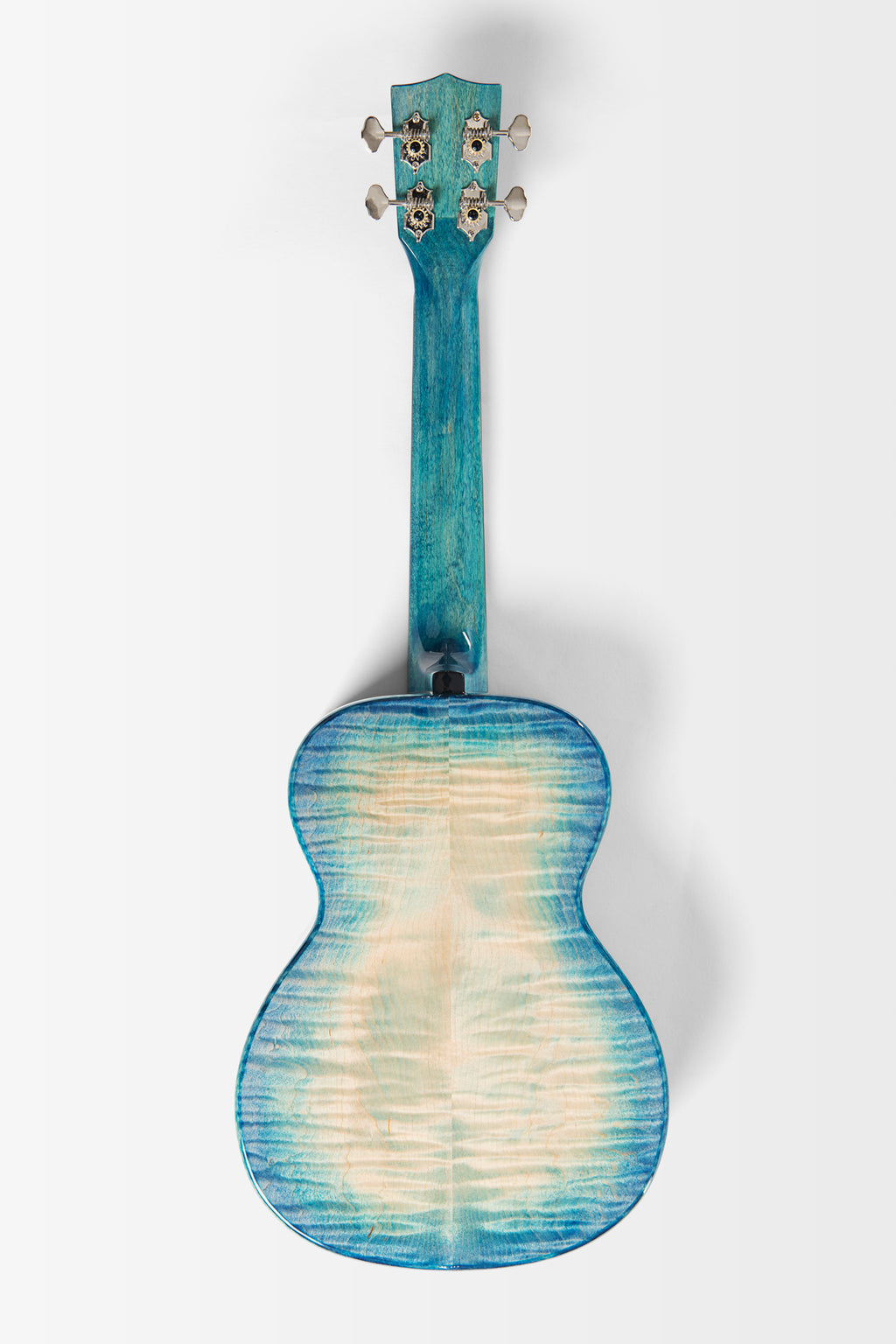 Kala All Solid Blue Flame Maple Waterfall Tenor Ukulele w/ Bag